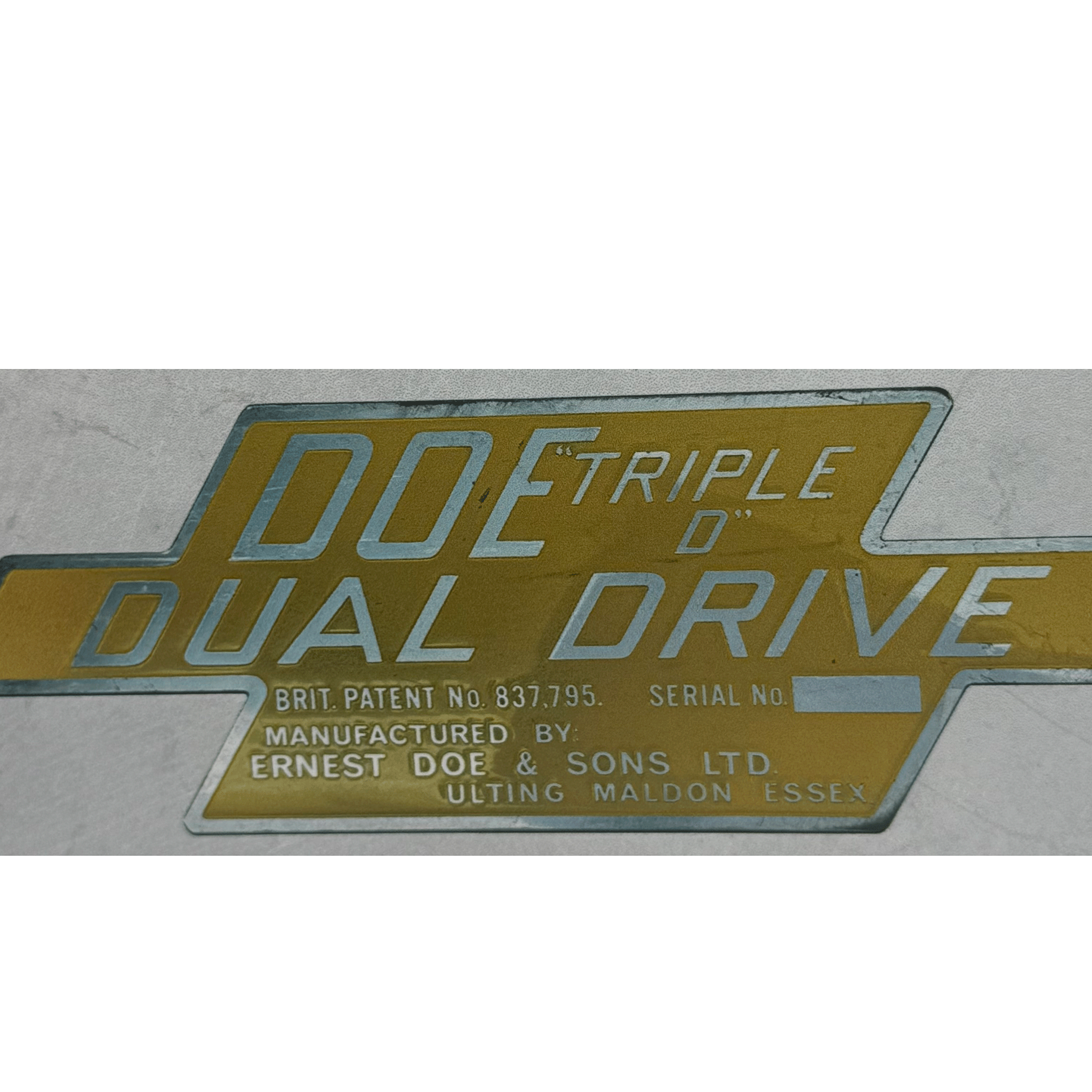 Ernest Doe Dual Drive Small Metal Sign