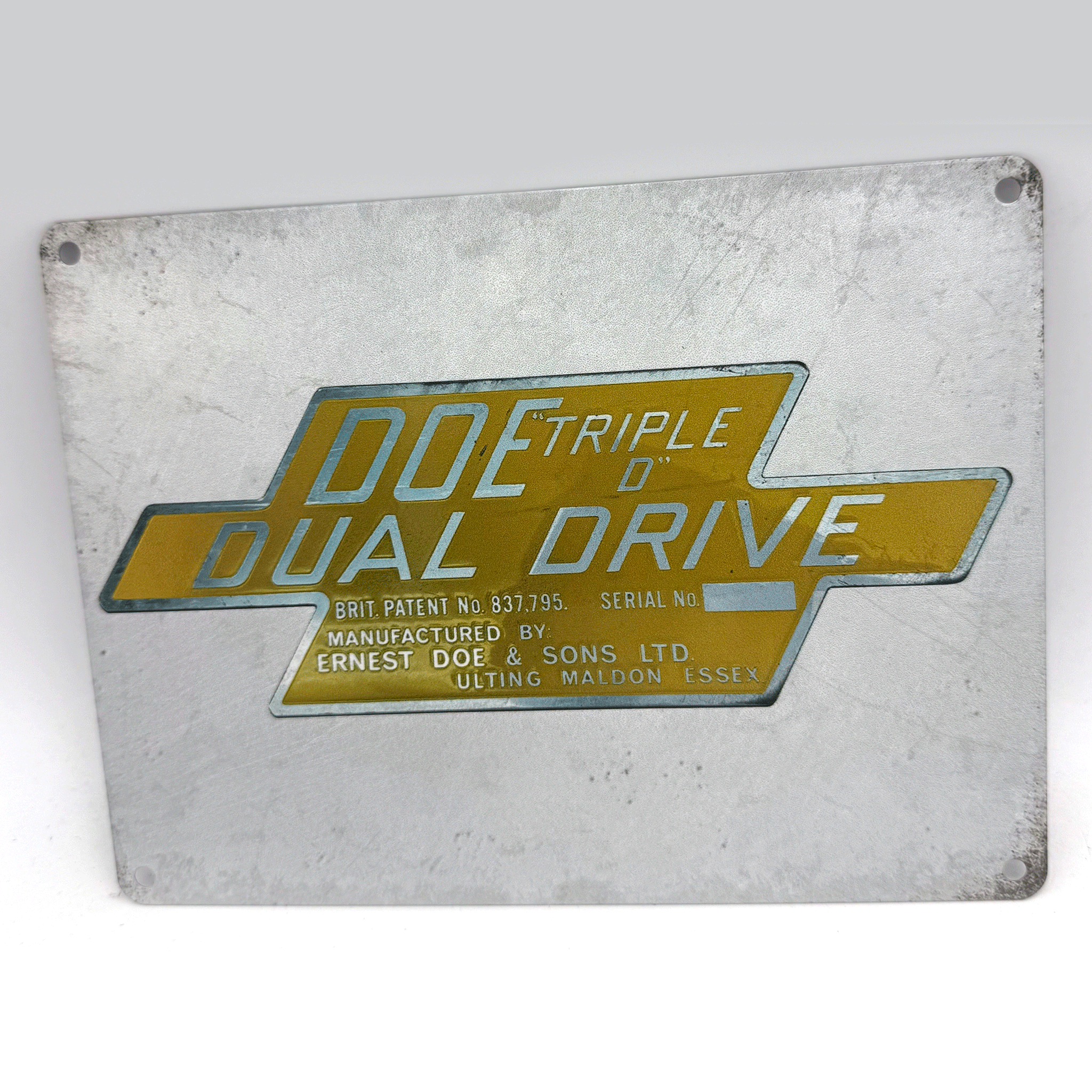 Ernest Doe Dual Drive Small Metal Sign