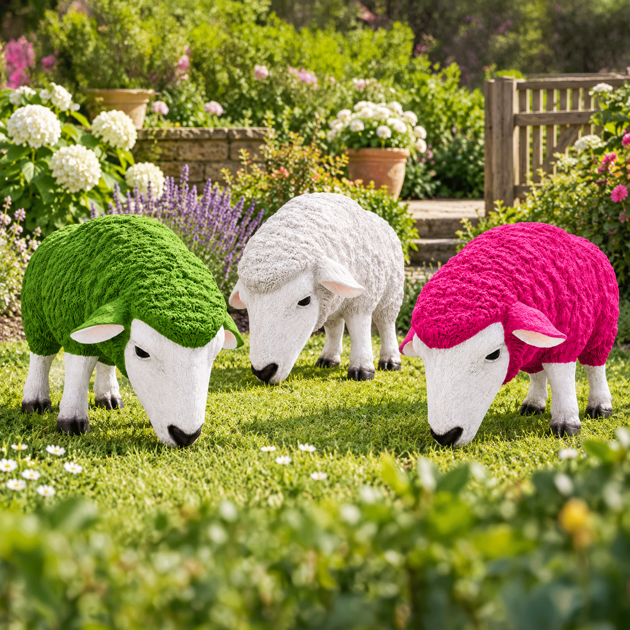 Ewe-Neek Decorative Grazing Sheep Garden Ornament