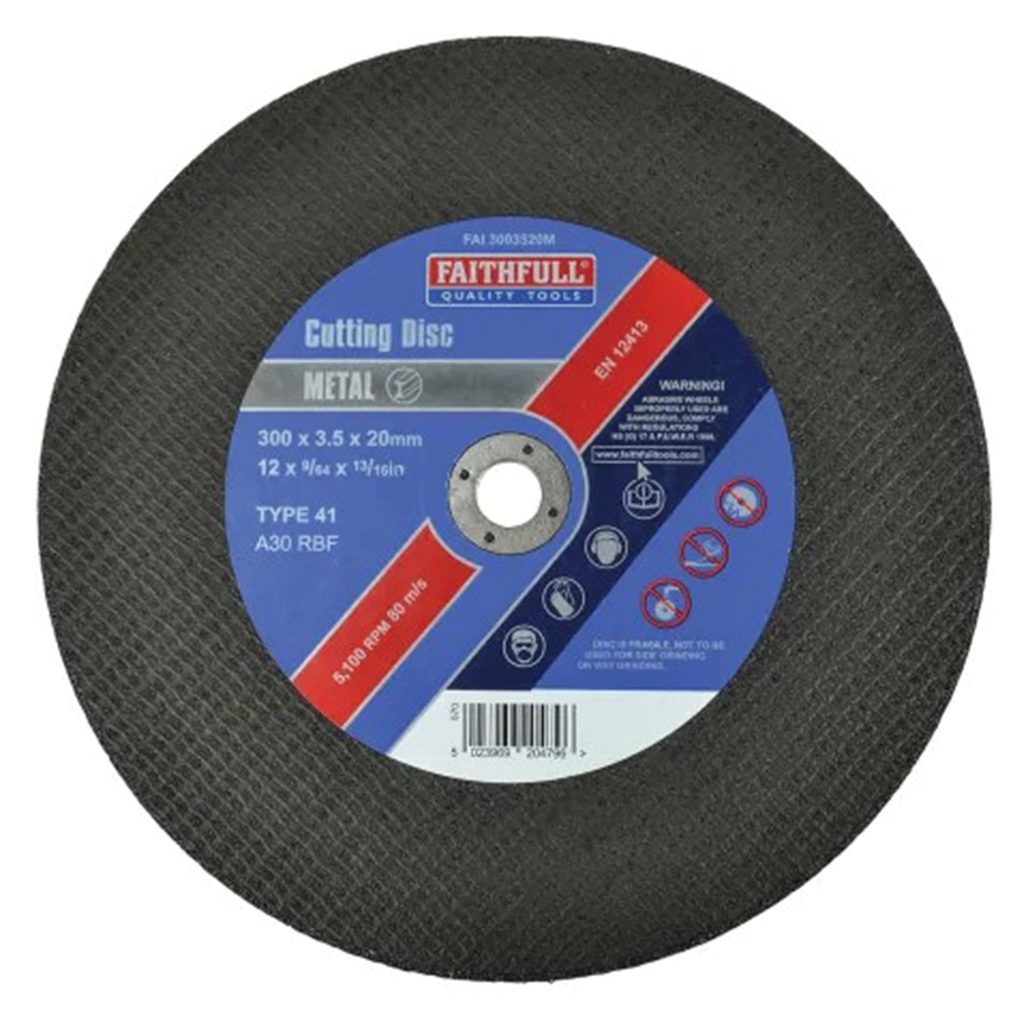 Faithfull Tools Metal Cut Off Disc 300 x 3.5 x 20mm