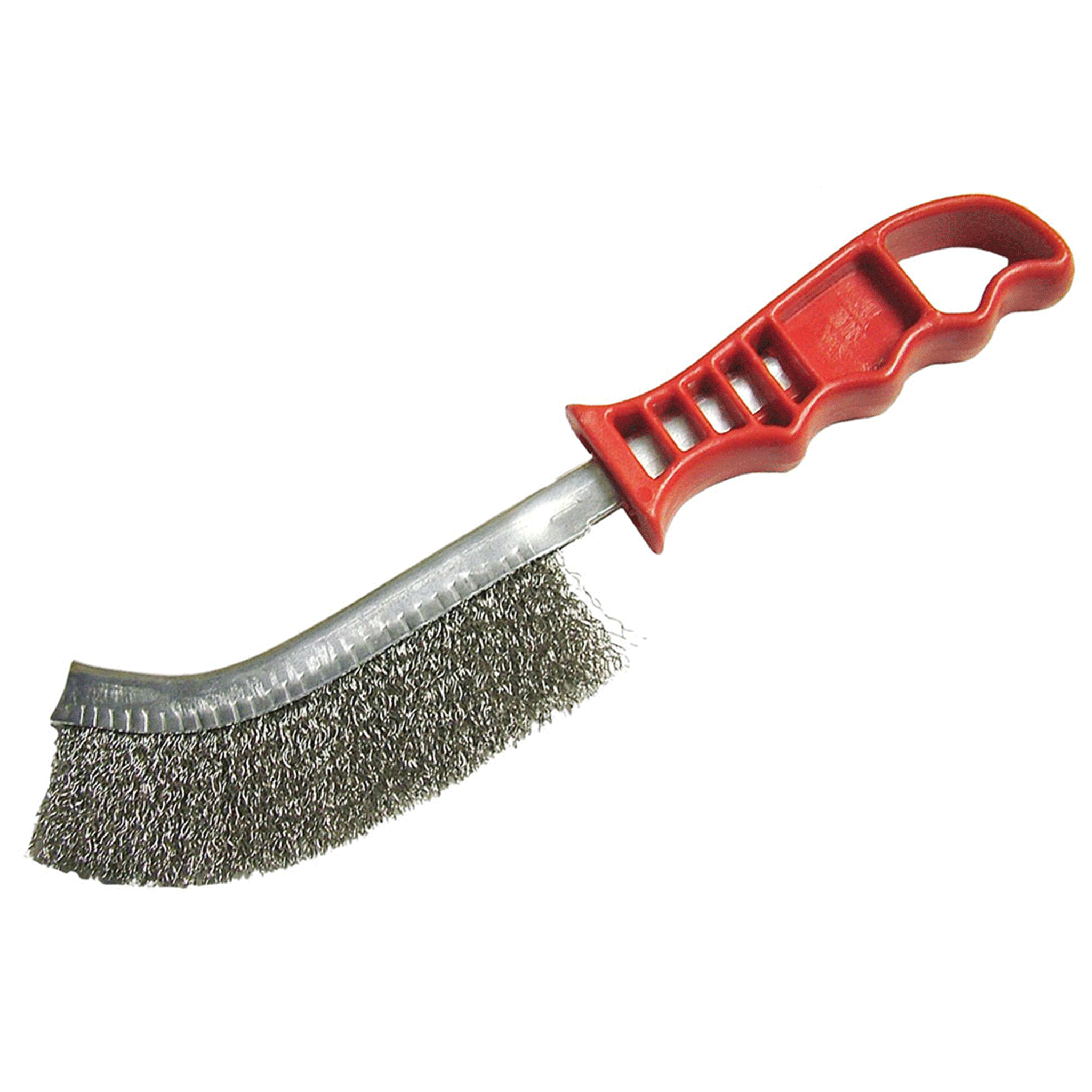 Faithfull Tools Steel Wire Scratch Brush with Red Handle
