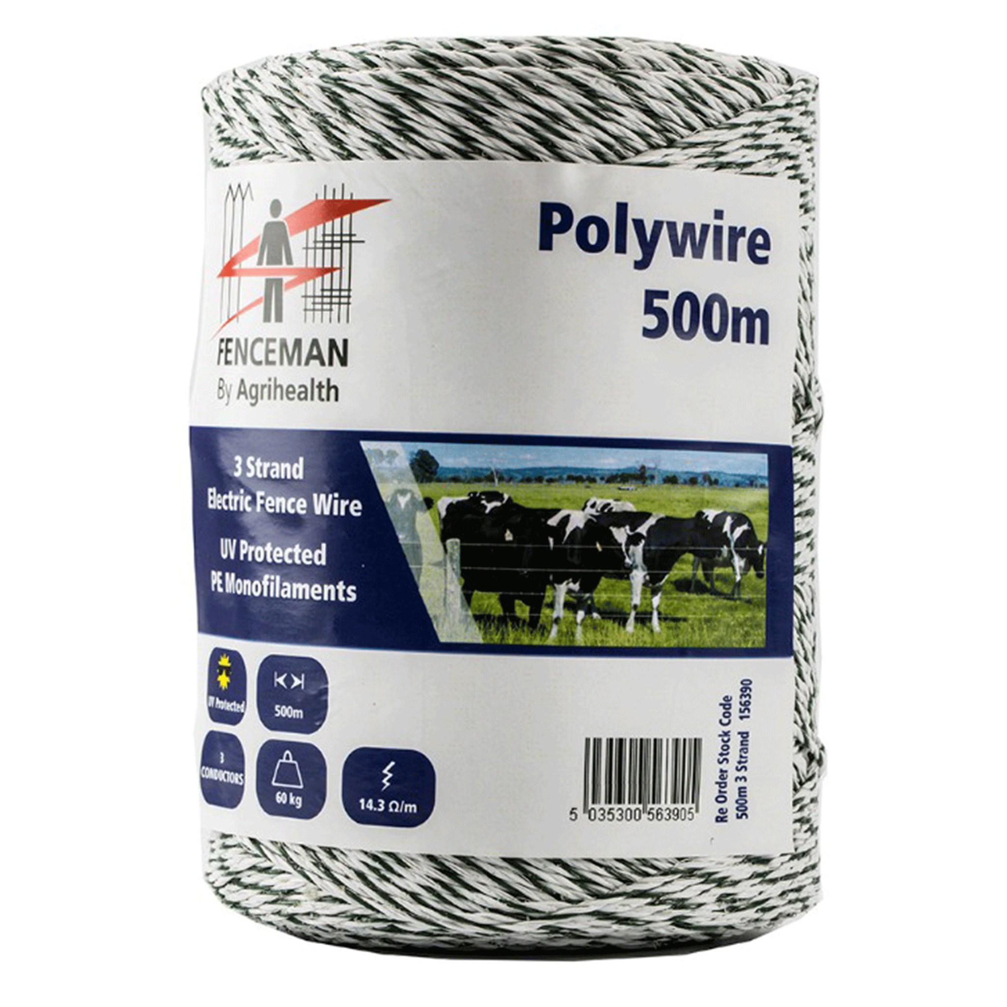 Fenceman 3 Strand Electric Fence Polywire 500m