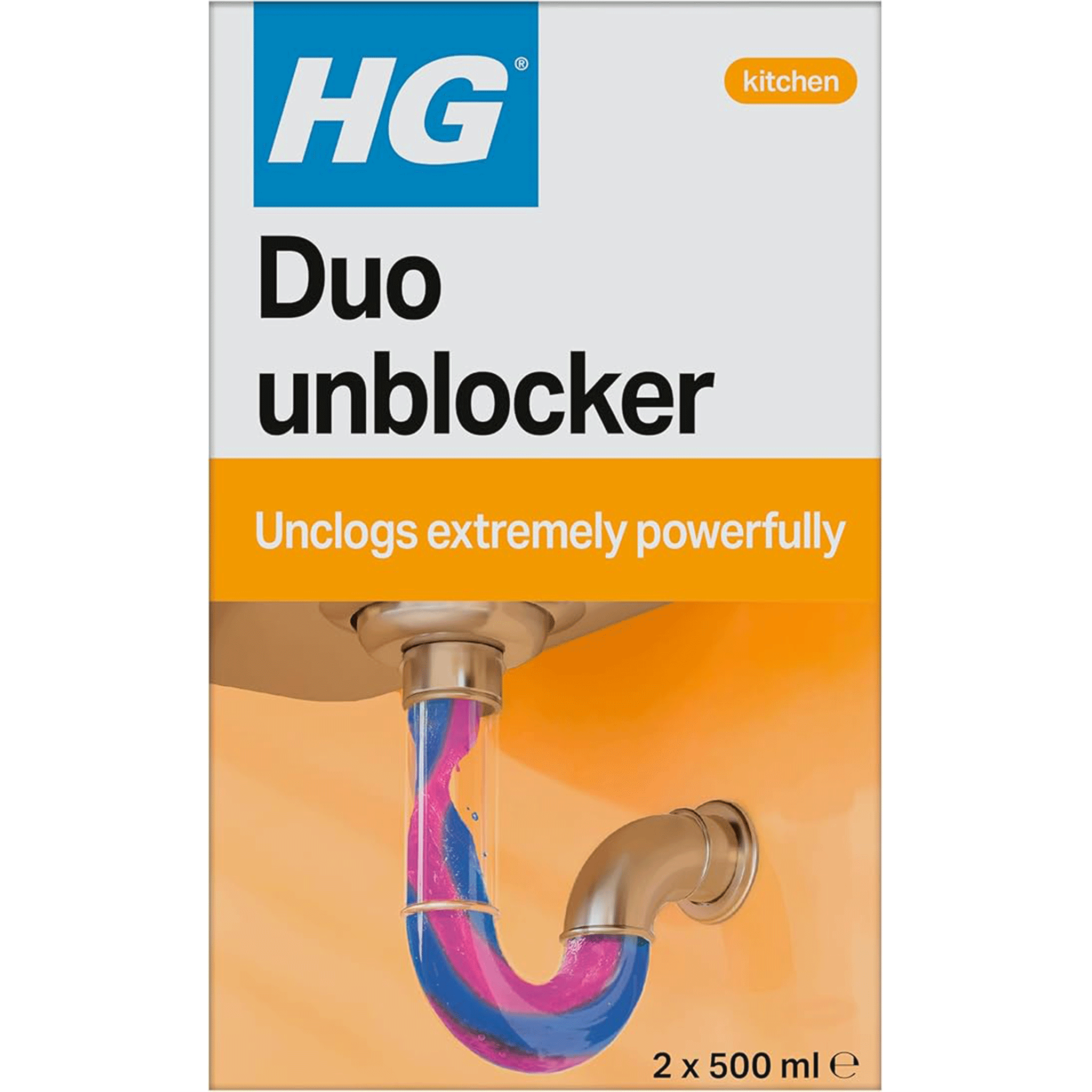 HG Duo Drain Unblocker 2 x 500ml