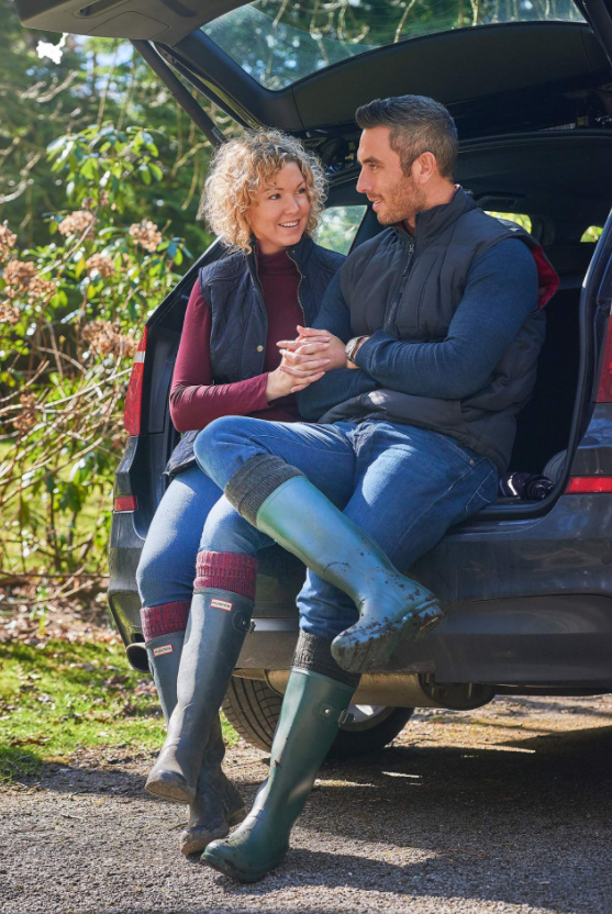 HJ Hall Wellington Boot Sock Navy Blue 2