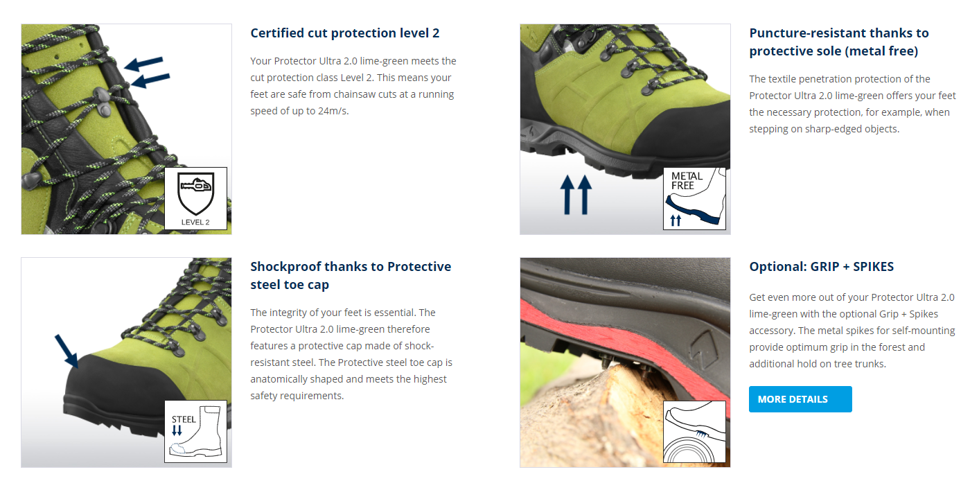 Haix Protector Forest 2.0 GTX Lime Green Chainsaw Boots 6
