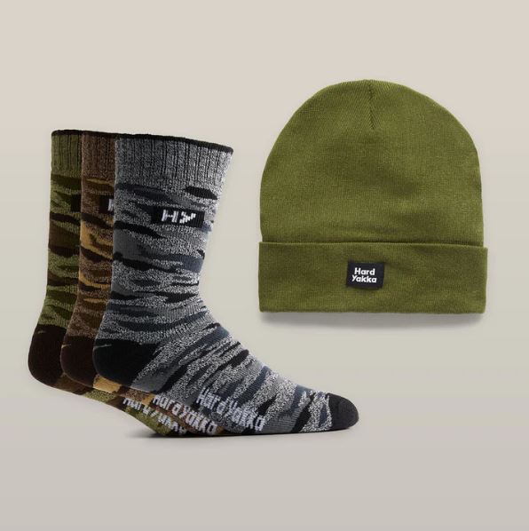 Hard Yakka Socks & Beanie Bundle Set 1