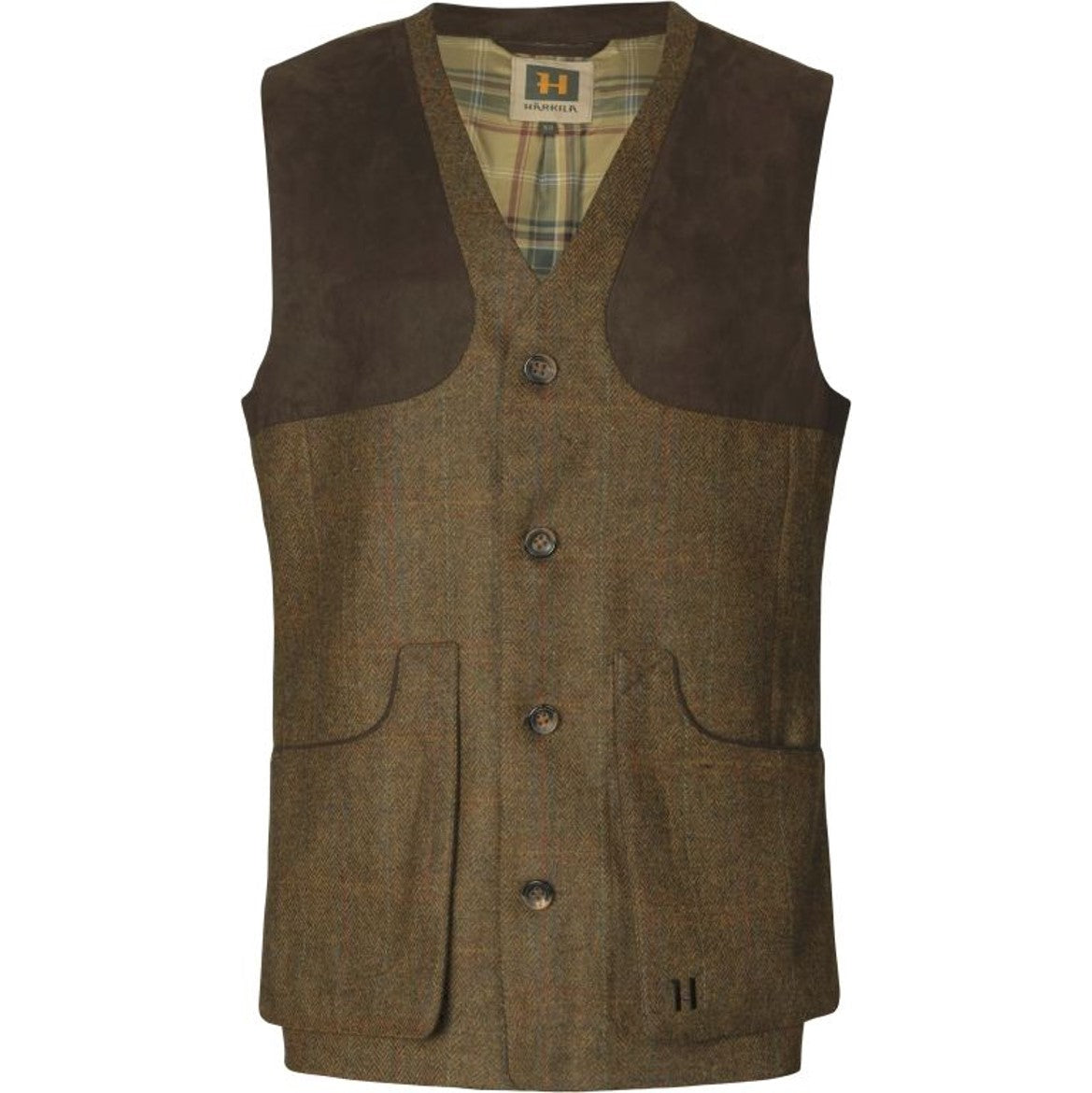 Harkila Kenmore GTX Tweed Shooting Waistcoat Terragon Brown 1