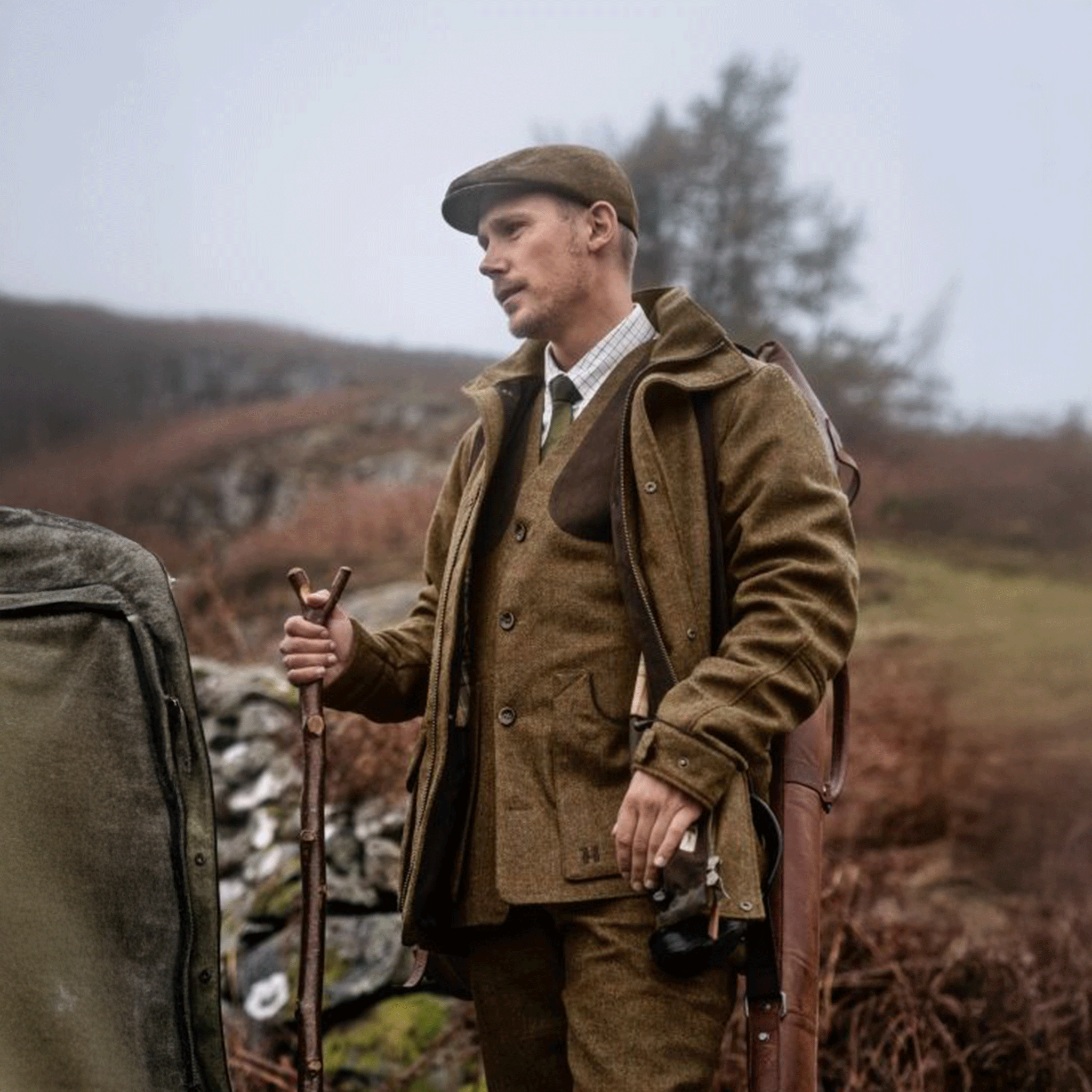 Harkila Kenmore GTX Tweed Shooting Waistcoat Terragon Brown