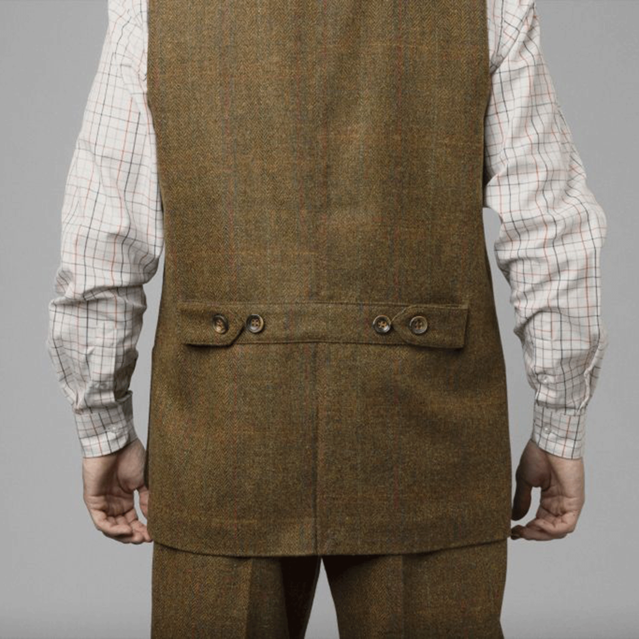 Harkila Kenmore GTX Tweed Shooting Waistcoat Terragon Brown
