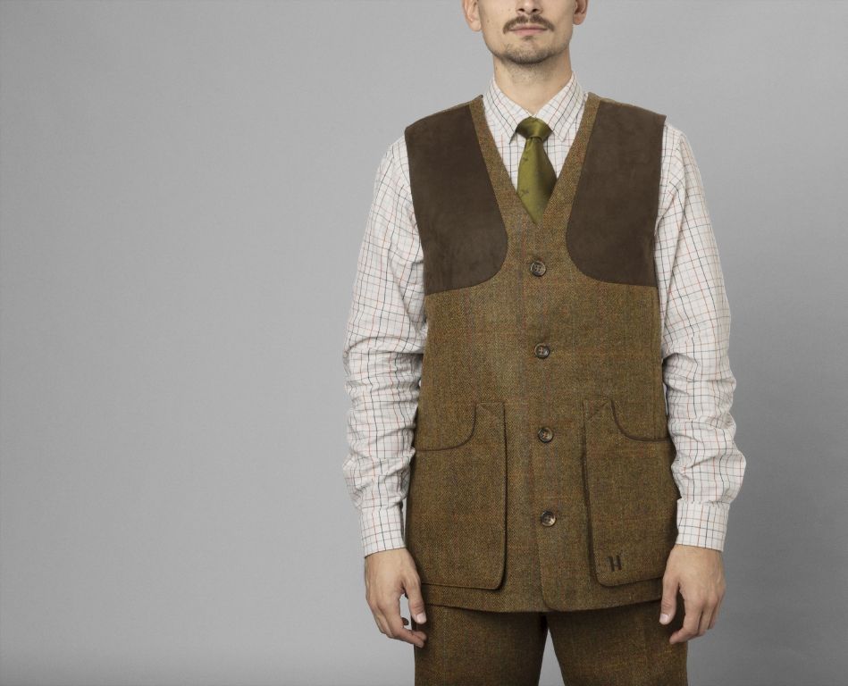 Harkila Kenmore GTX Tweed Shooting Waistcoat Terragon Brown 8