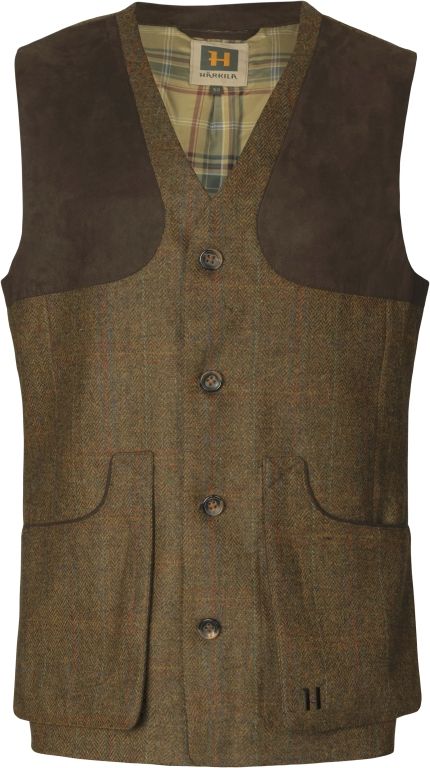 Harkila Kenmore GTX Tweed Shooting Waistcoat Terragon Brown 2