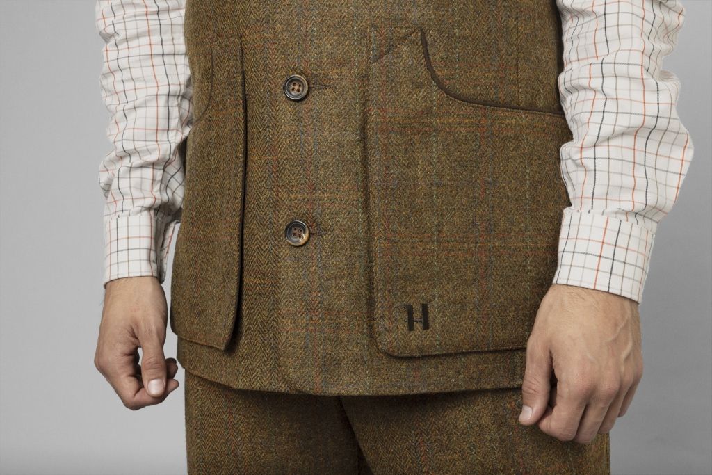 Harkila Kenmore GTX Tweed Shooting Waistcoat Terragon Brown 6
