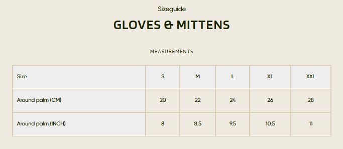 Harkila Men's Gloves & Mittens - Size Guide