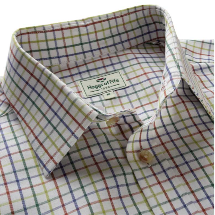 Hoggs of Fife Kessock Short Sleeve Shirt Green-Red 1