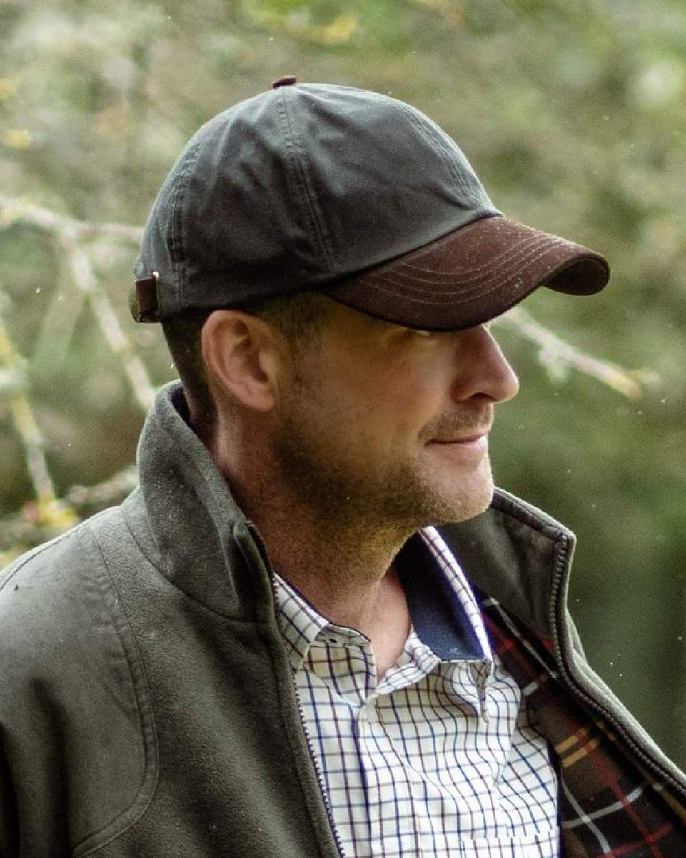Hoggs of Fife Waxed Baseball Cap Dark Olive