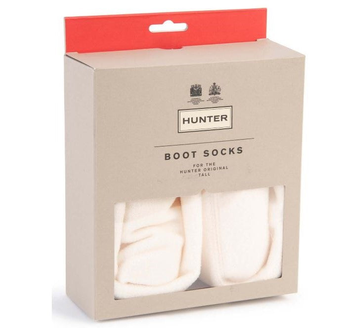 Hunter Micro Fleece Wellington Socks Cream 1