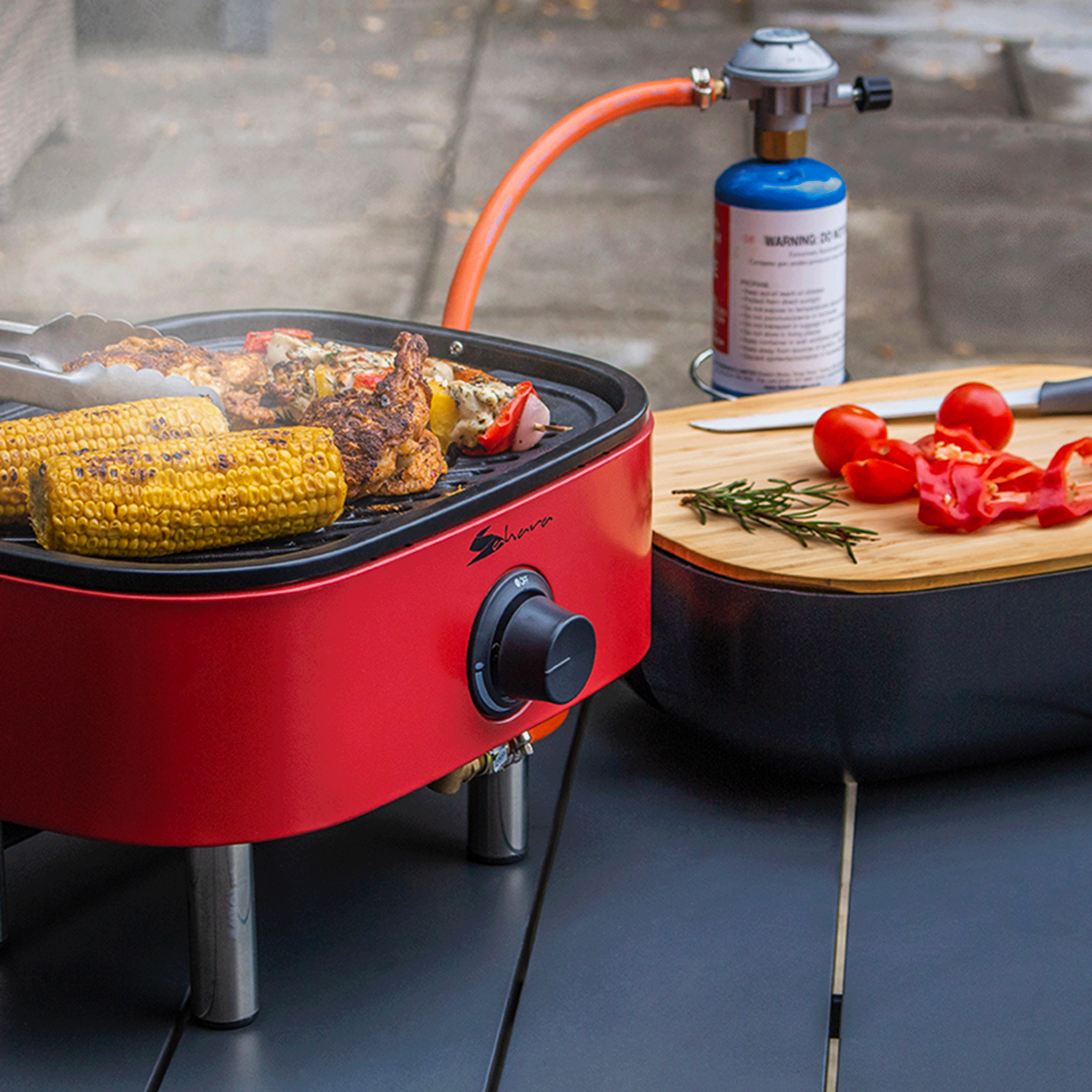 Sahara Mini Portable Gas BBQ Red