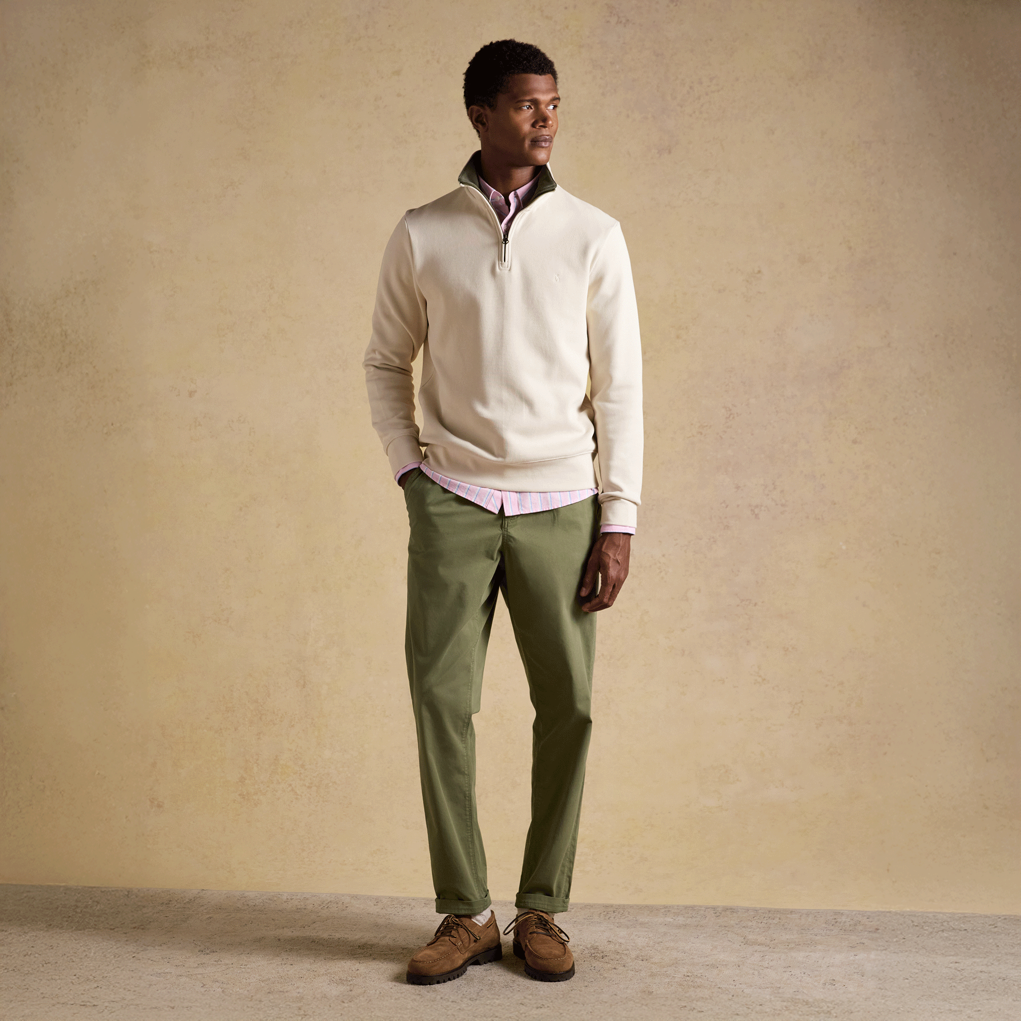Joules Alistair 1/4 Zip Sweatshirt Cream