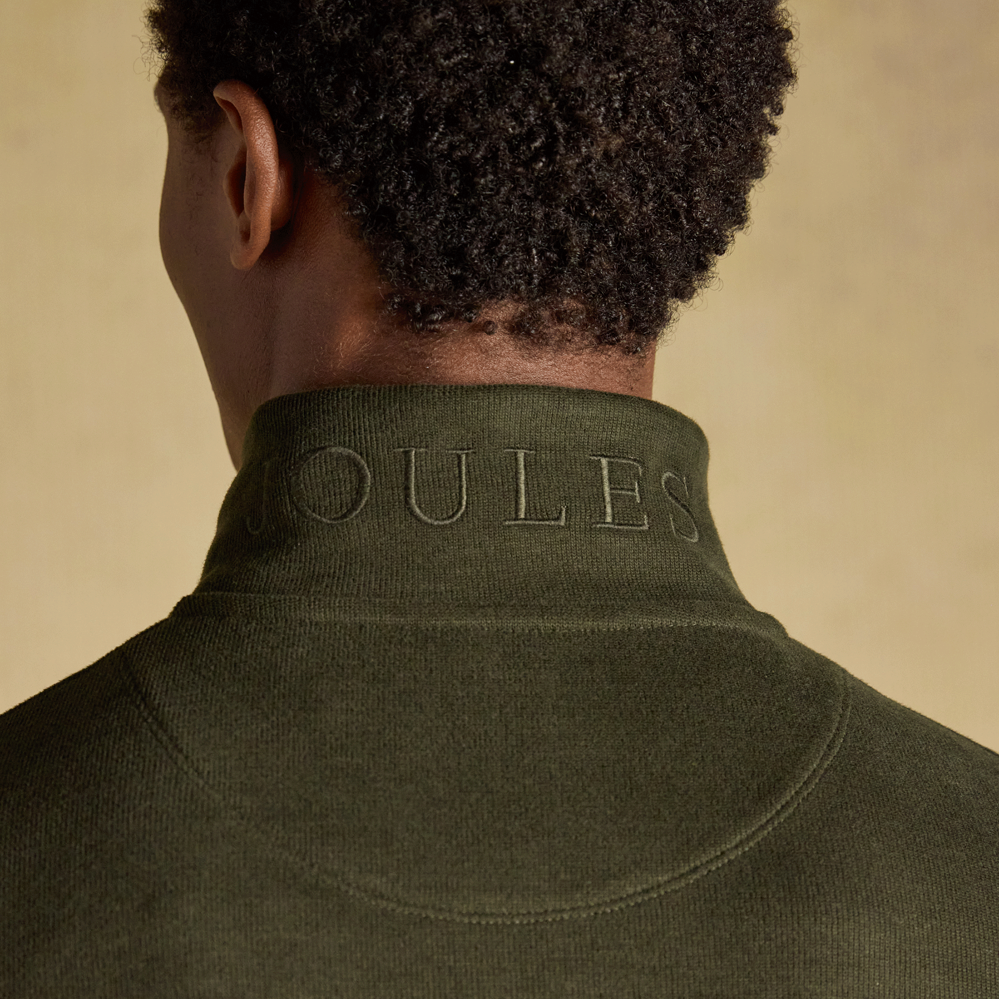 Joules Alistair Men's French Ribbed Quarter Zip Sweatshirt Green