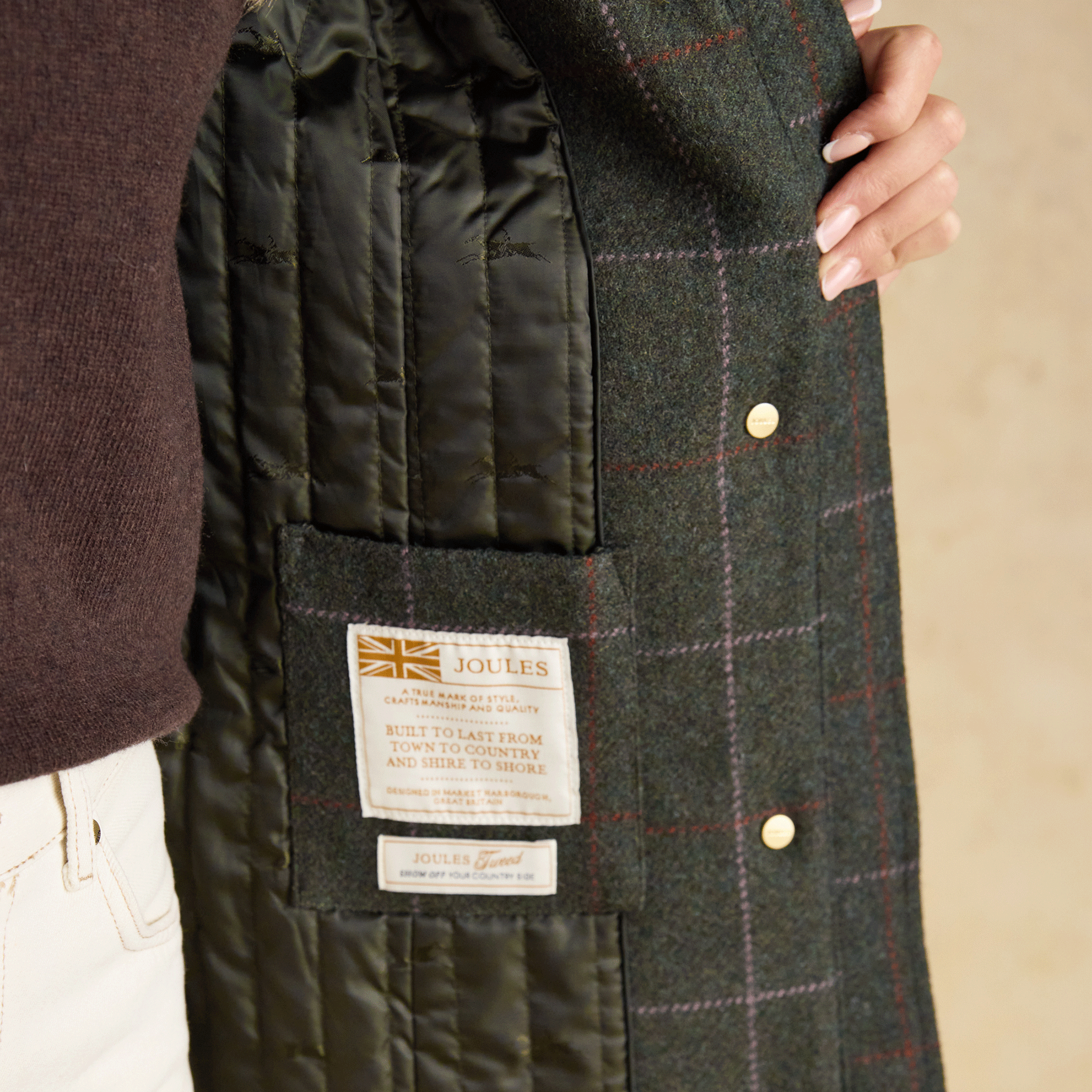 Joules Classic Fieldcoat Green Tweed