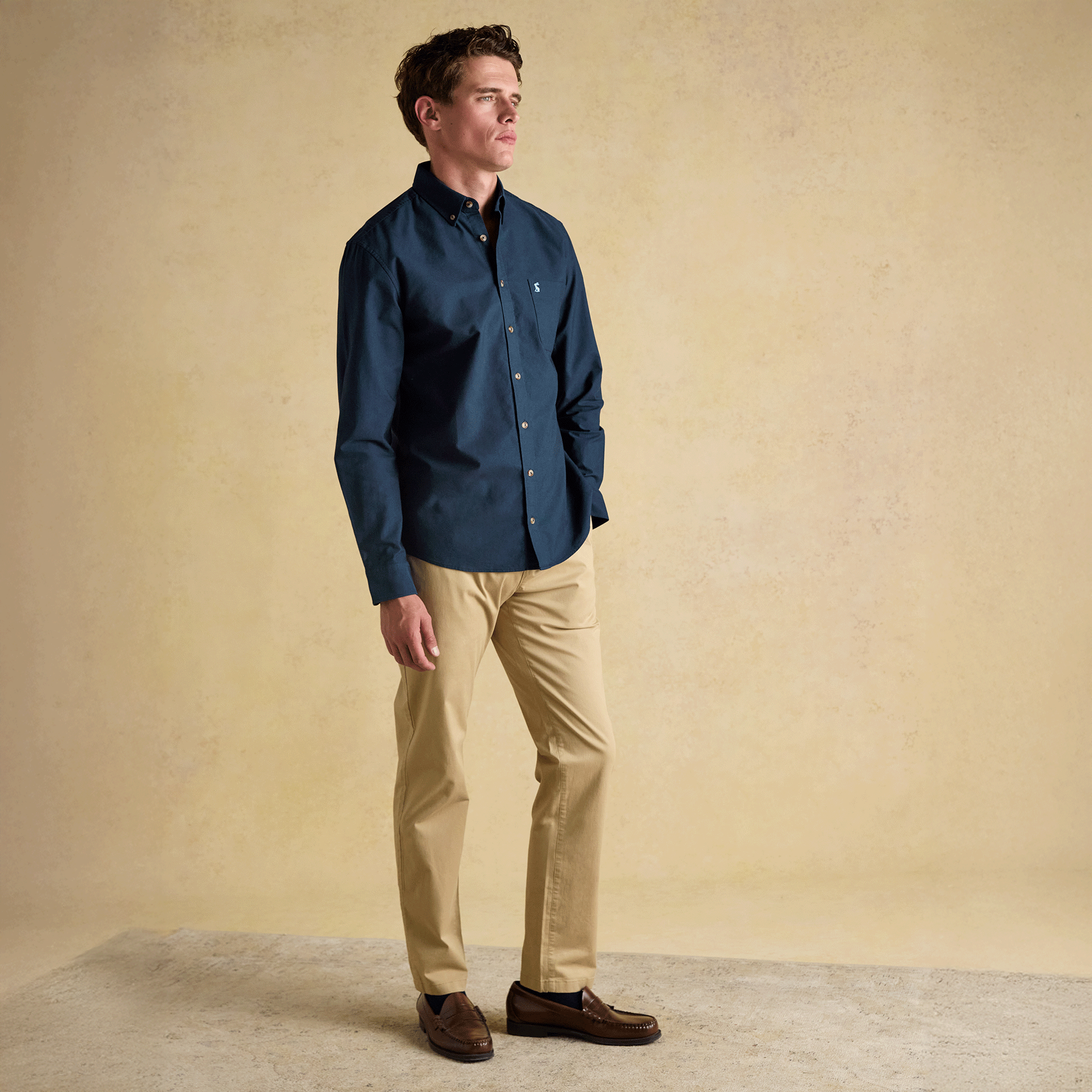 Joules Classic Fit Oxford Shirt in Navy