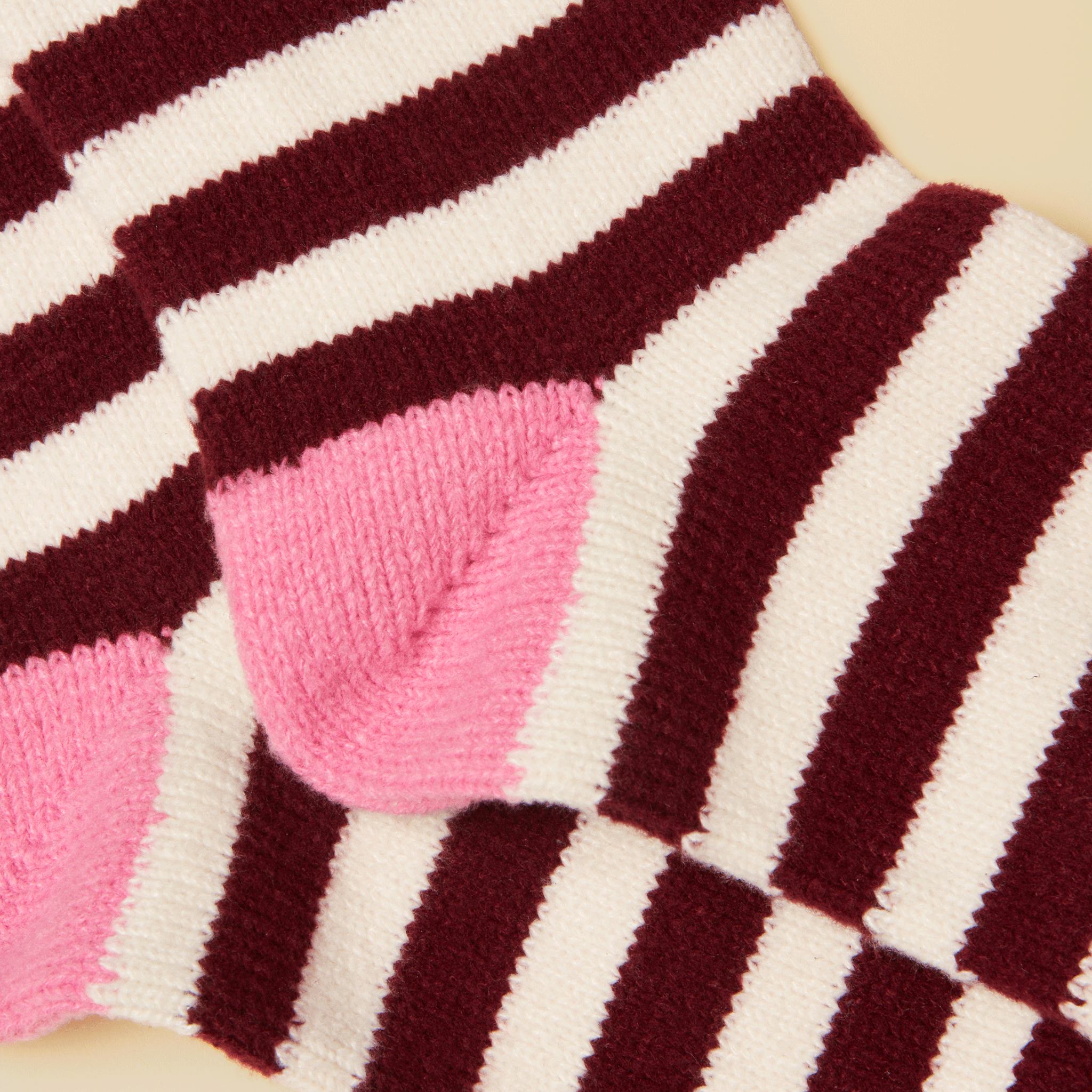 Joules Cosy Striped Socks Berry Pink