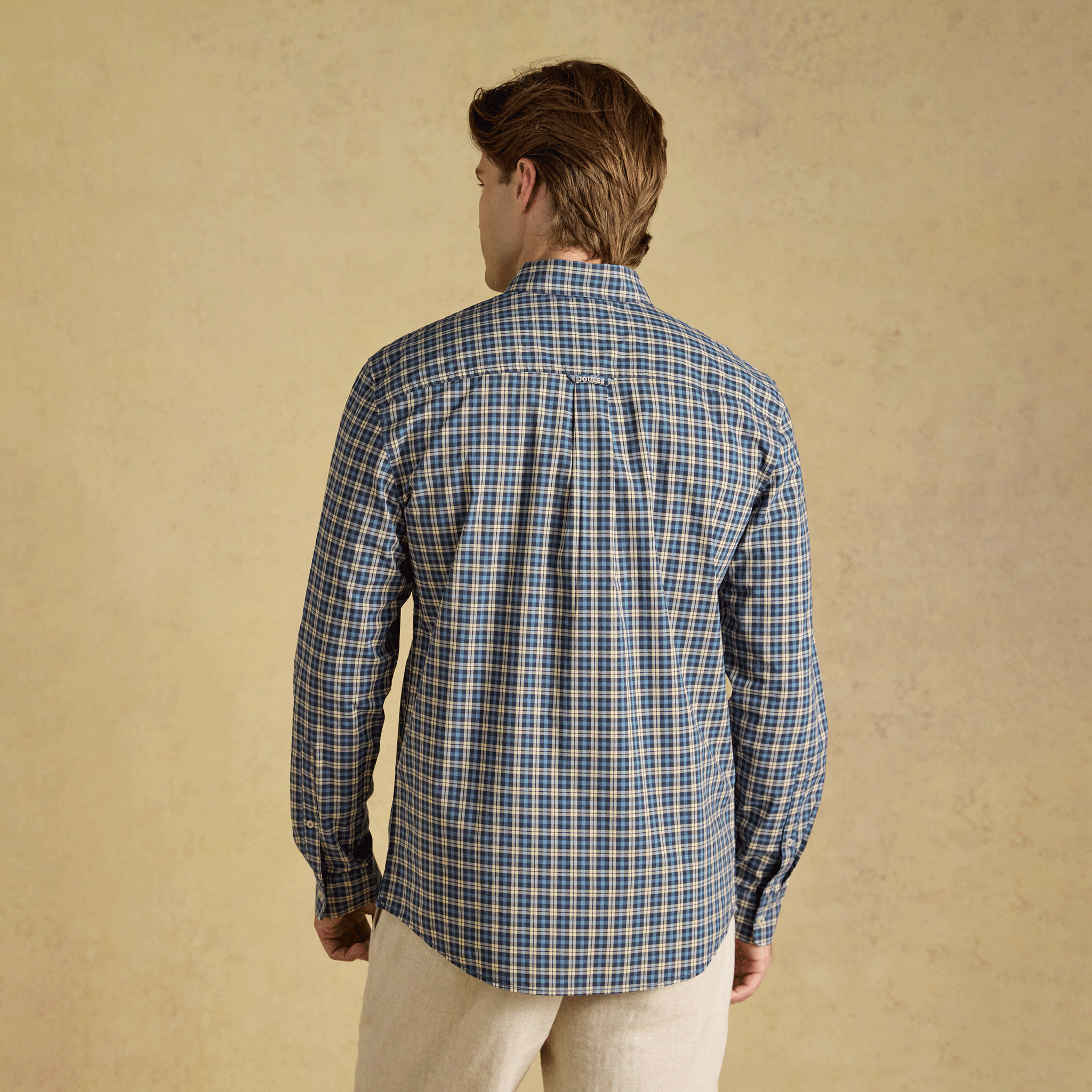 Joules Cotton Poplin Men's Checked Shirt Blue
