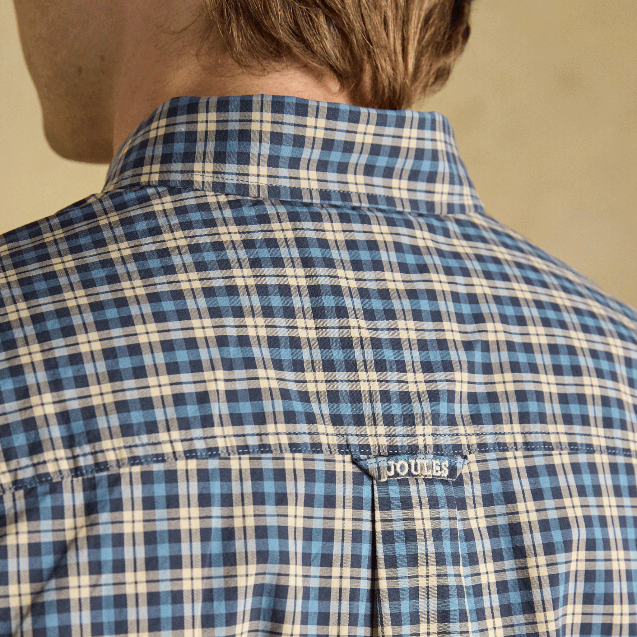 Joules Cotton Poplin Men's Checked Shirt Blue