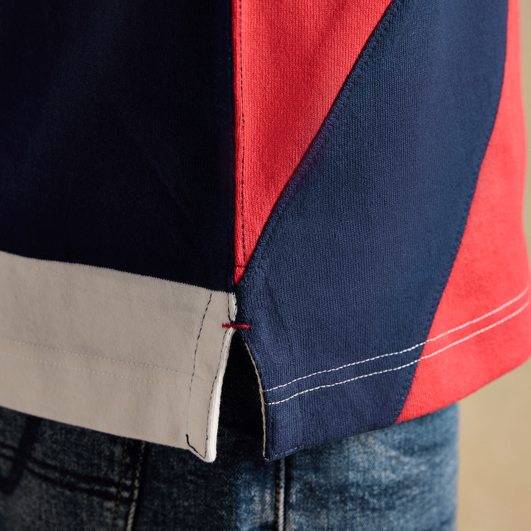 Joules Crossfield Short Sleeve Rugby Shirt in Red, White & Navy