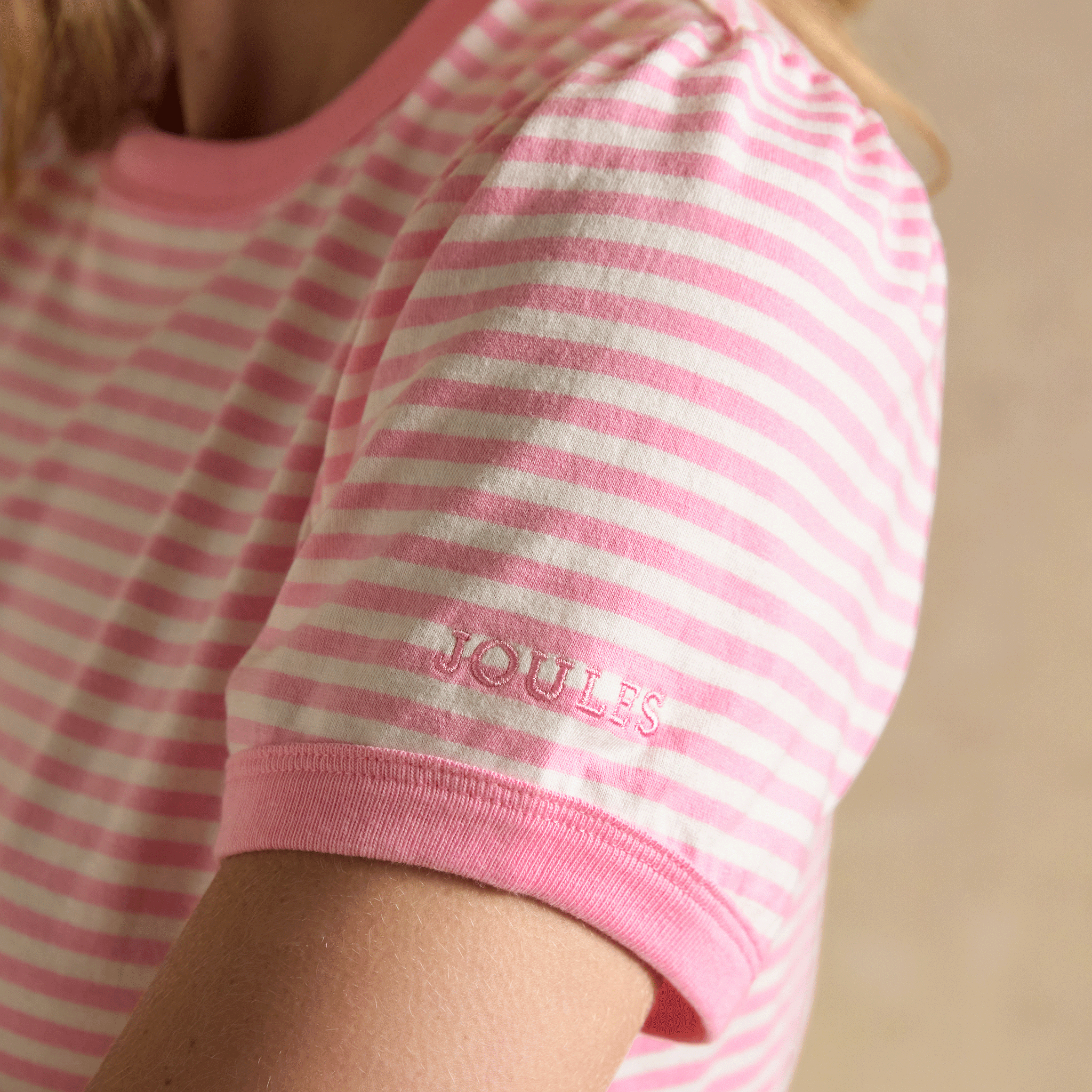 Joules Erin Striped Short Sleeve T-Shirt Pink Stripe