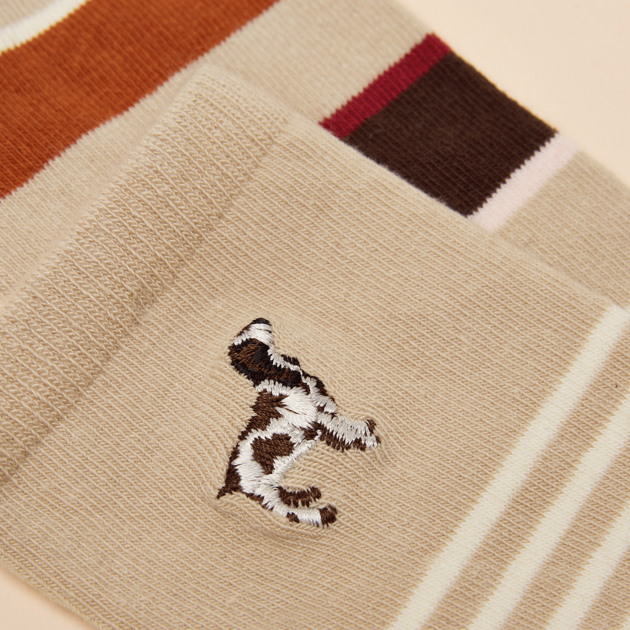 Joules Everyday Orange-Neutral Cotton Blend Socks 2 Pack
