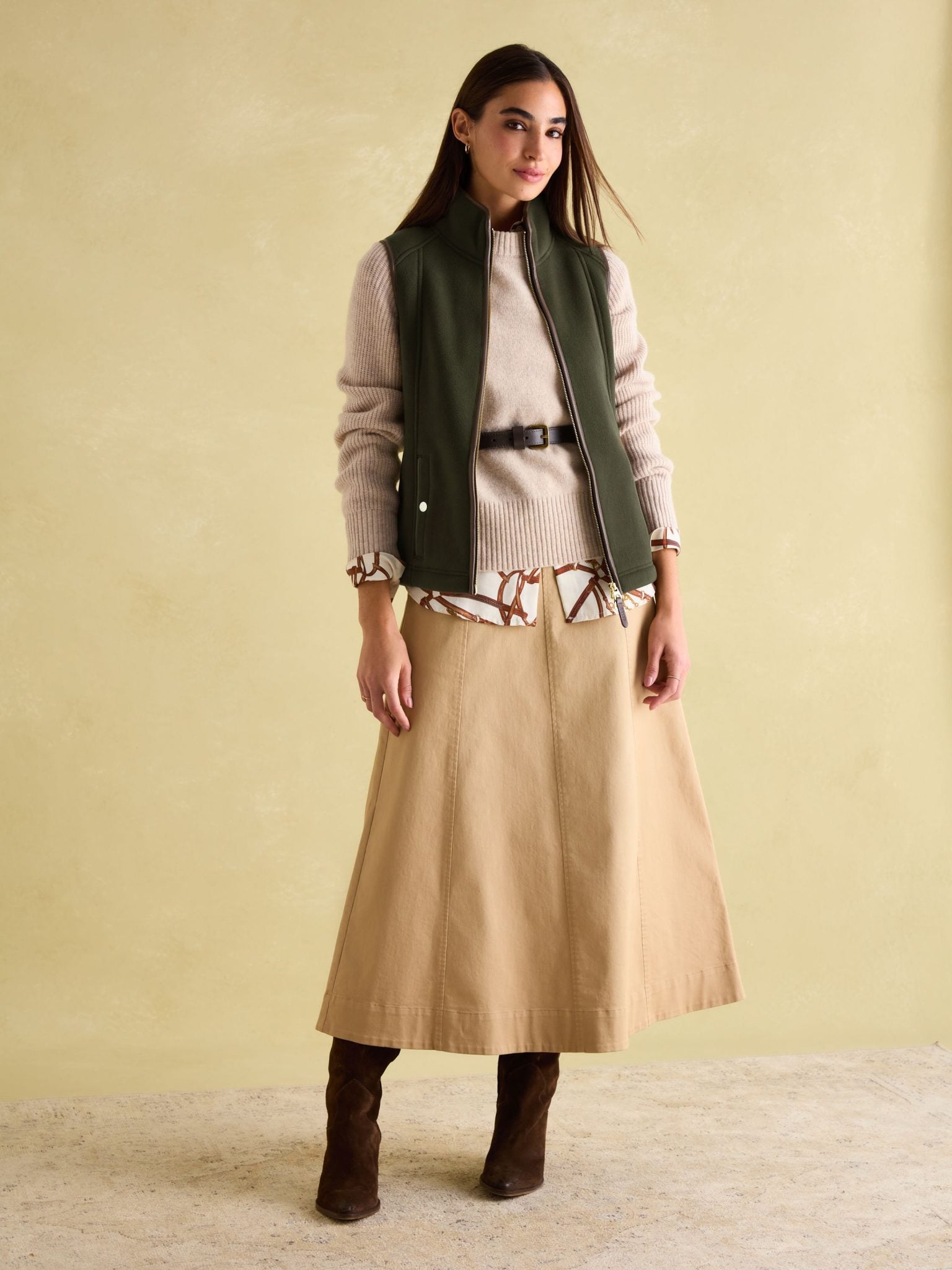 Joules Fairbourne Fleece Gilet Green 4