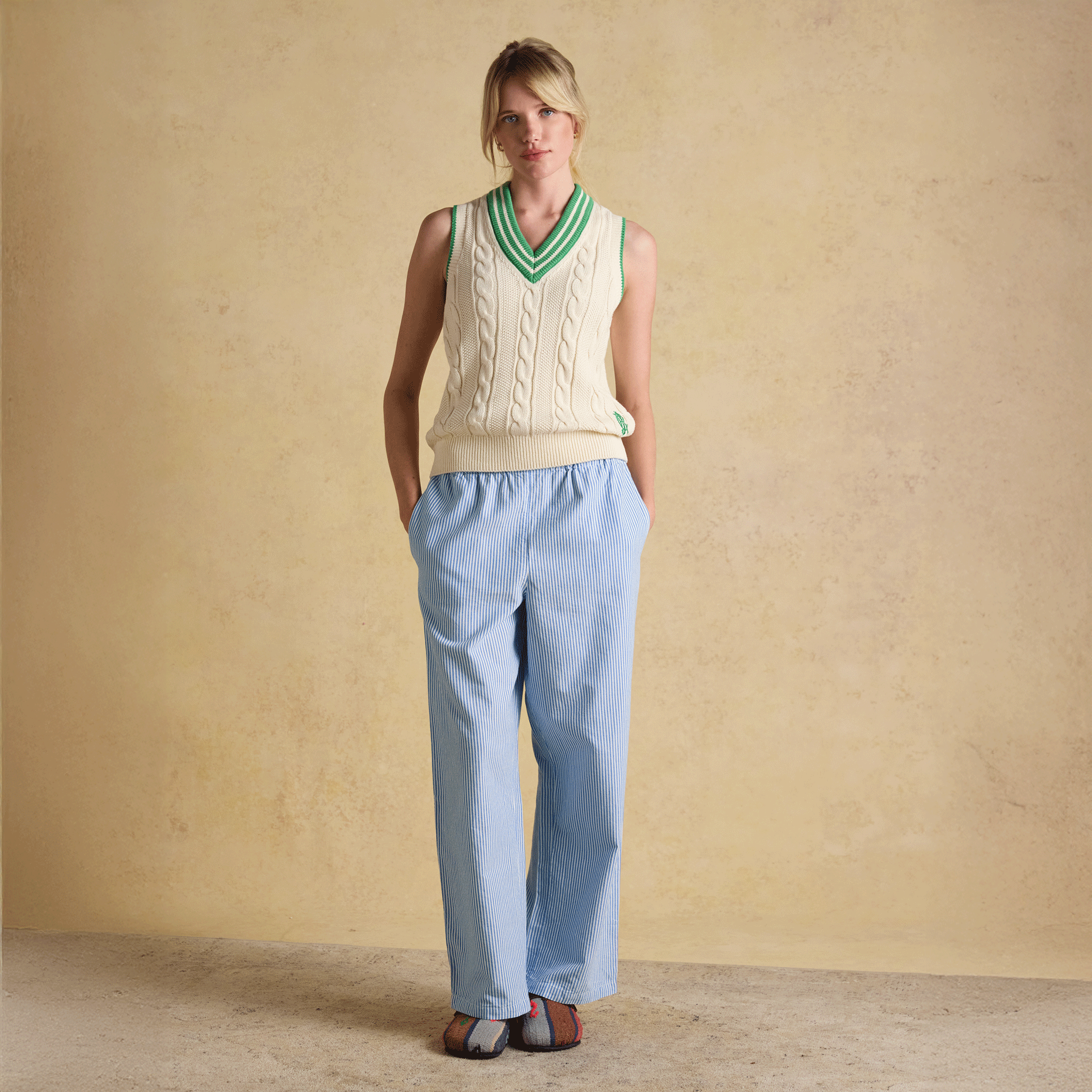 Joules Hallie Trousers in Blue Stripe