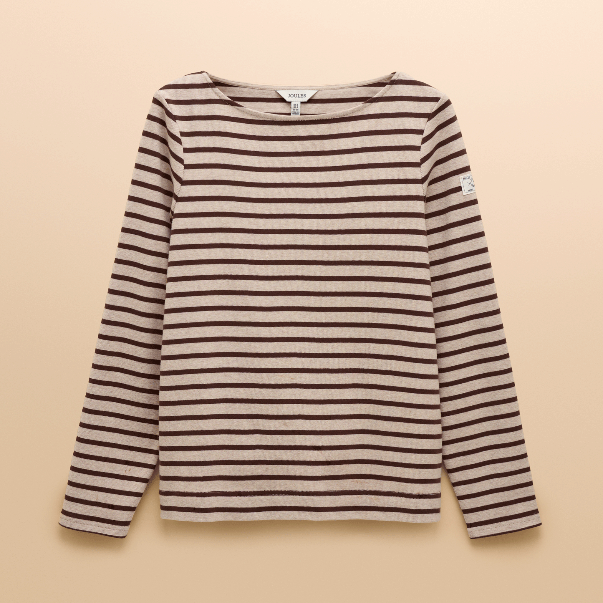 Joules Harbour Boat Neck Breton Stripe Top Neutral