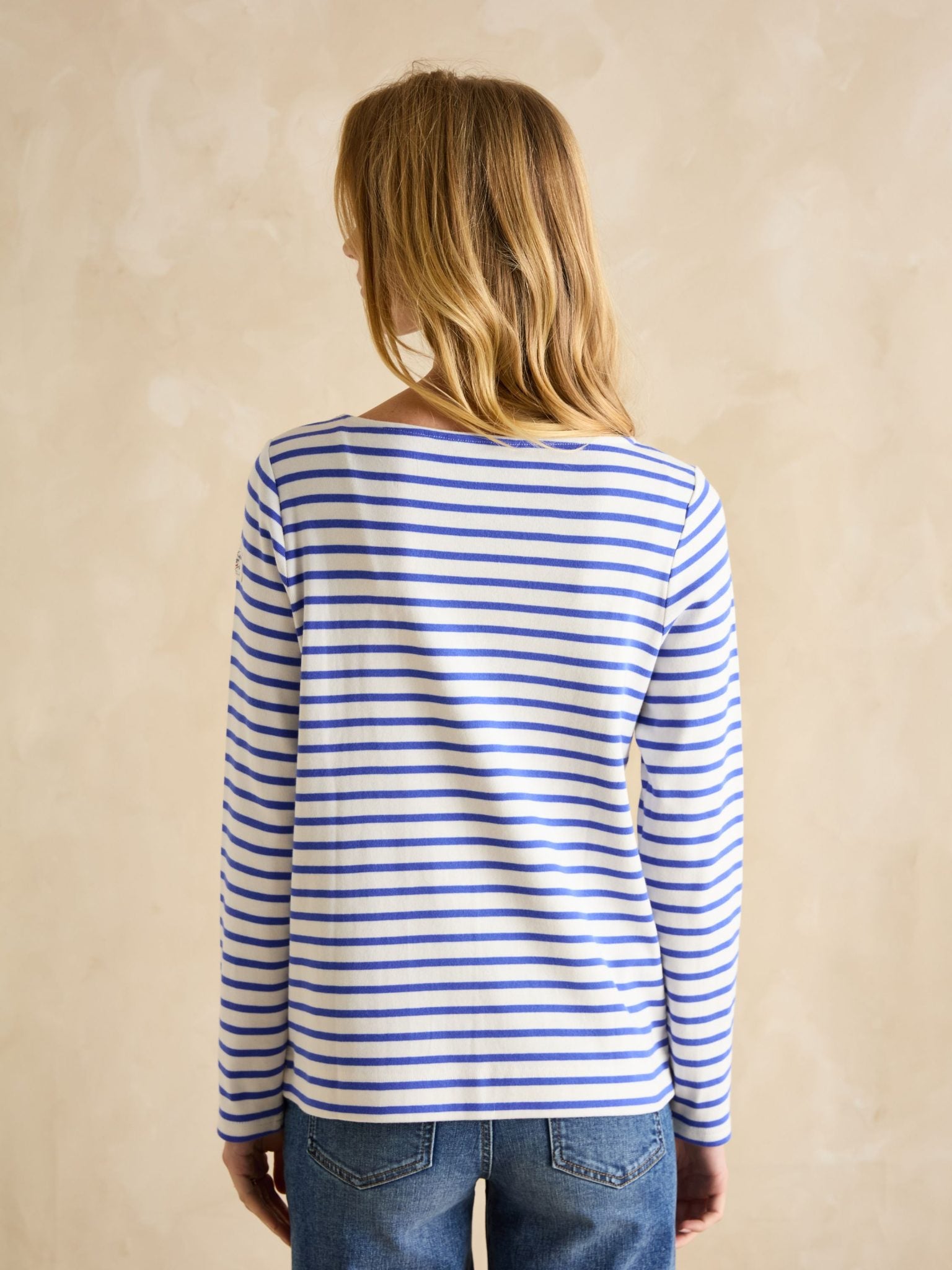 Joules Harbour Boat Neck Breton Top Blue-White 5