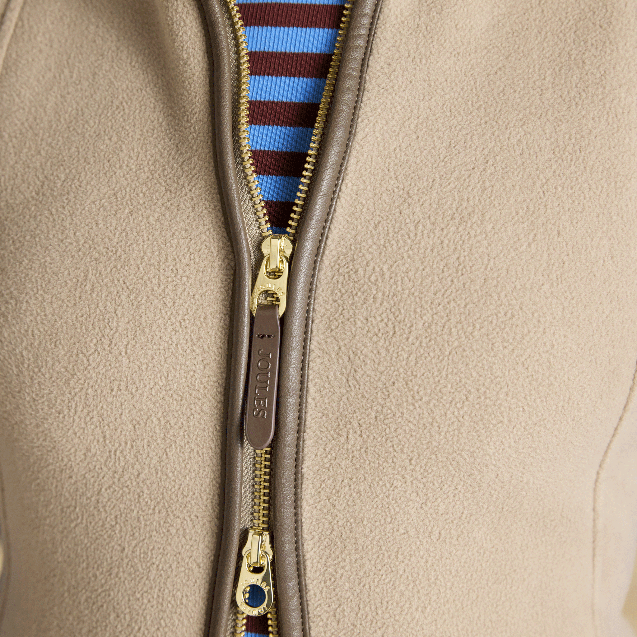 Joules Heritage Fleece Gilet Mink Brown