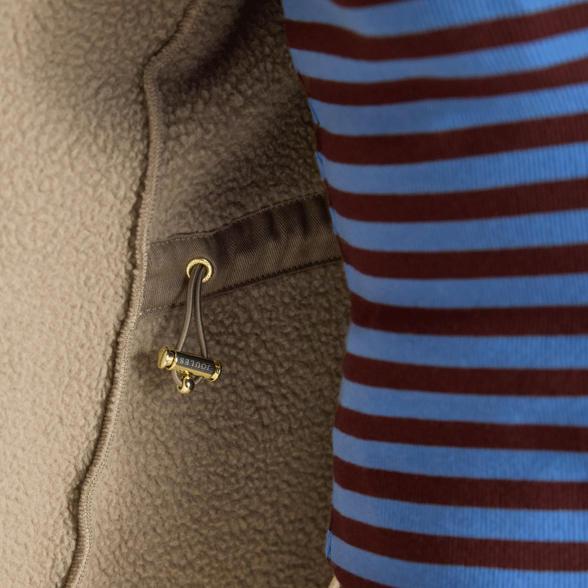 Joules Heritage Fleece Gilet Mink Brown
