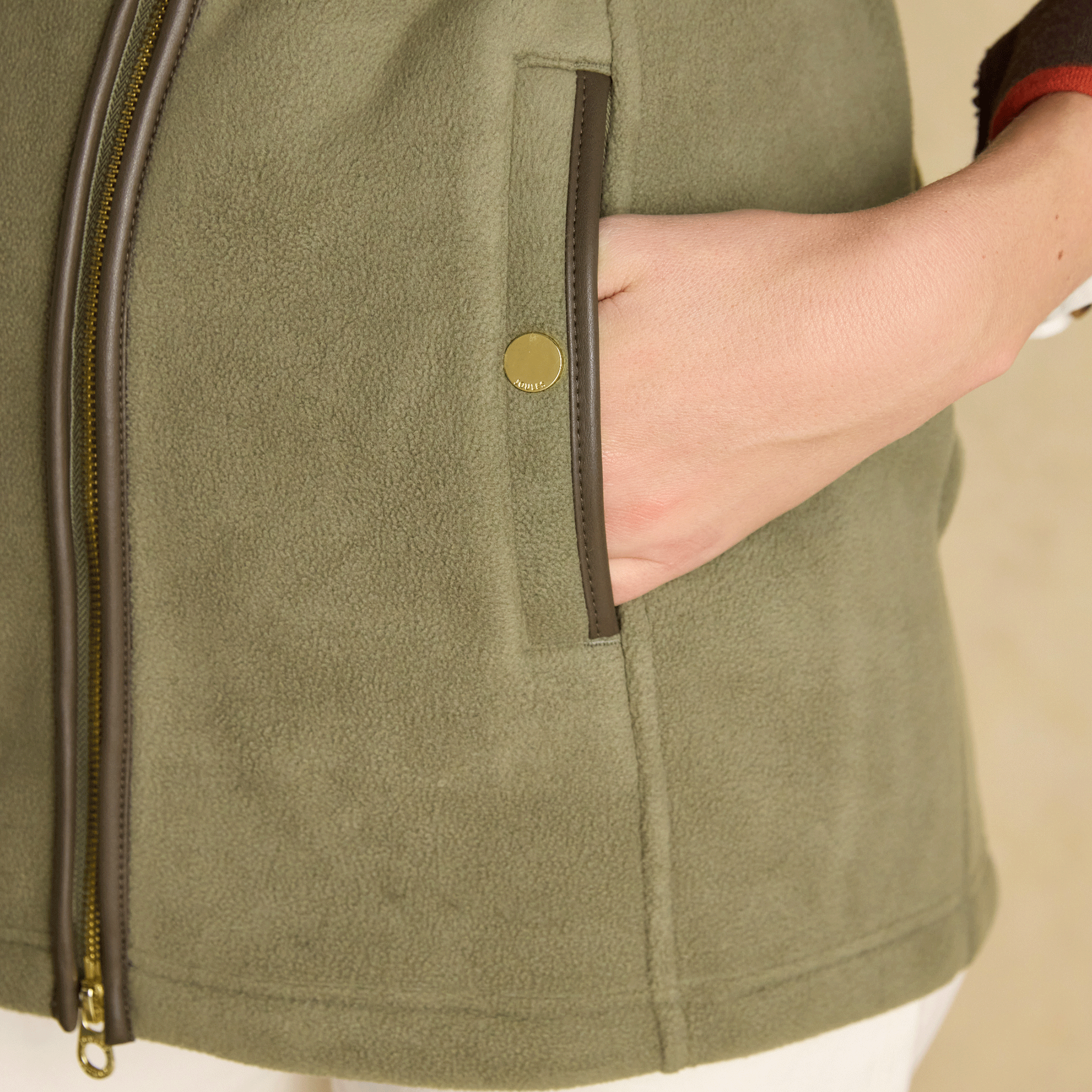 Joules Heritage Longline Zip Through Fleece in Light Green