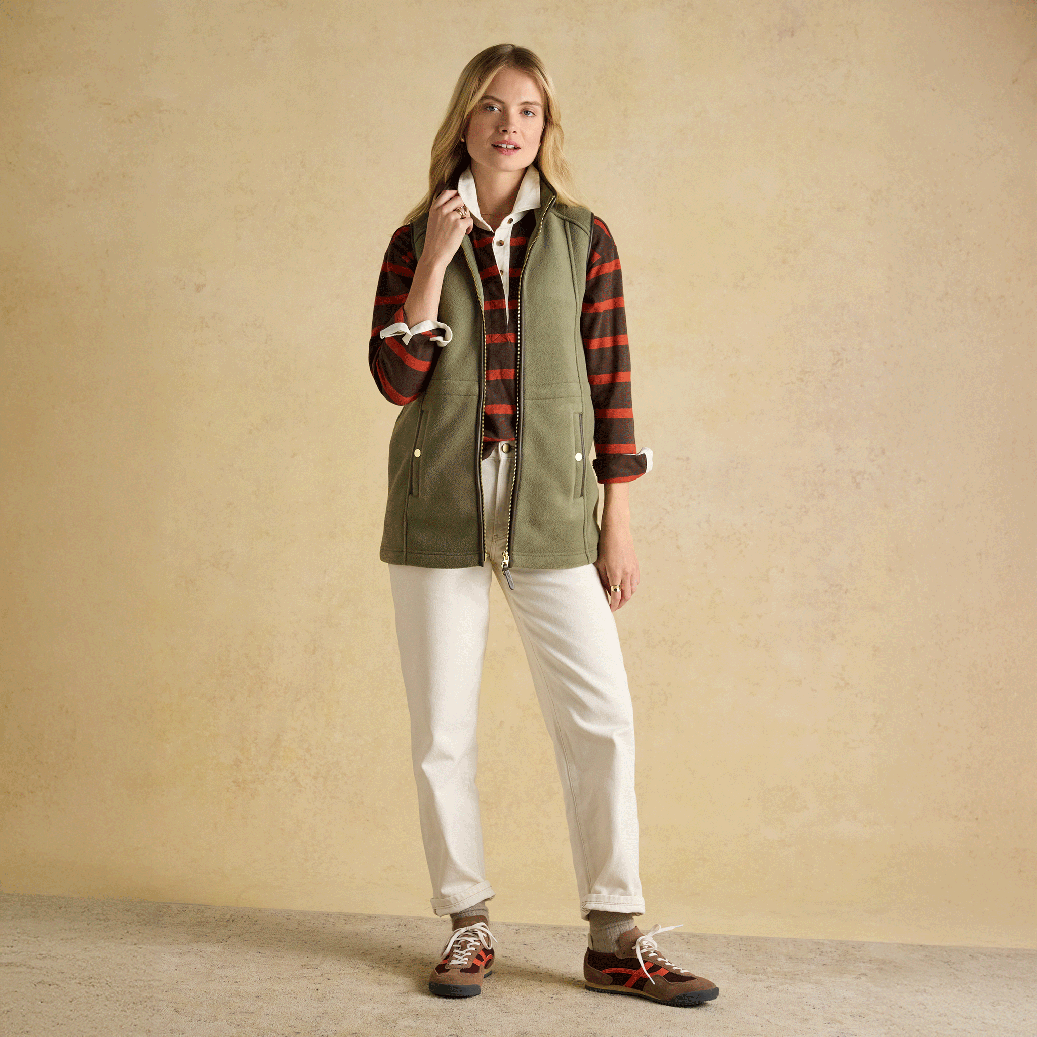 Joules Heritage Longline Zip Through Fleece in Light Green