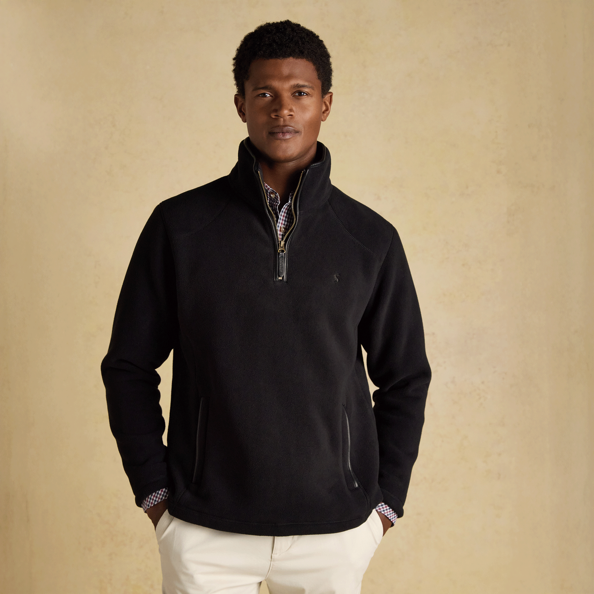 Joules Heritage Men's Quarter Zip Fleece Black