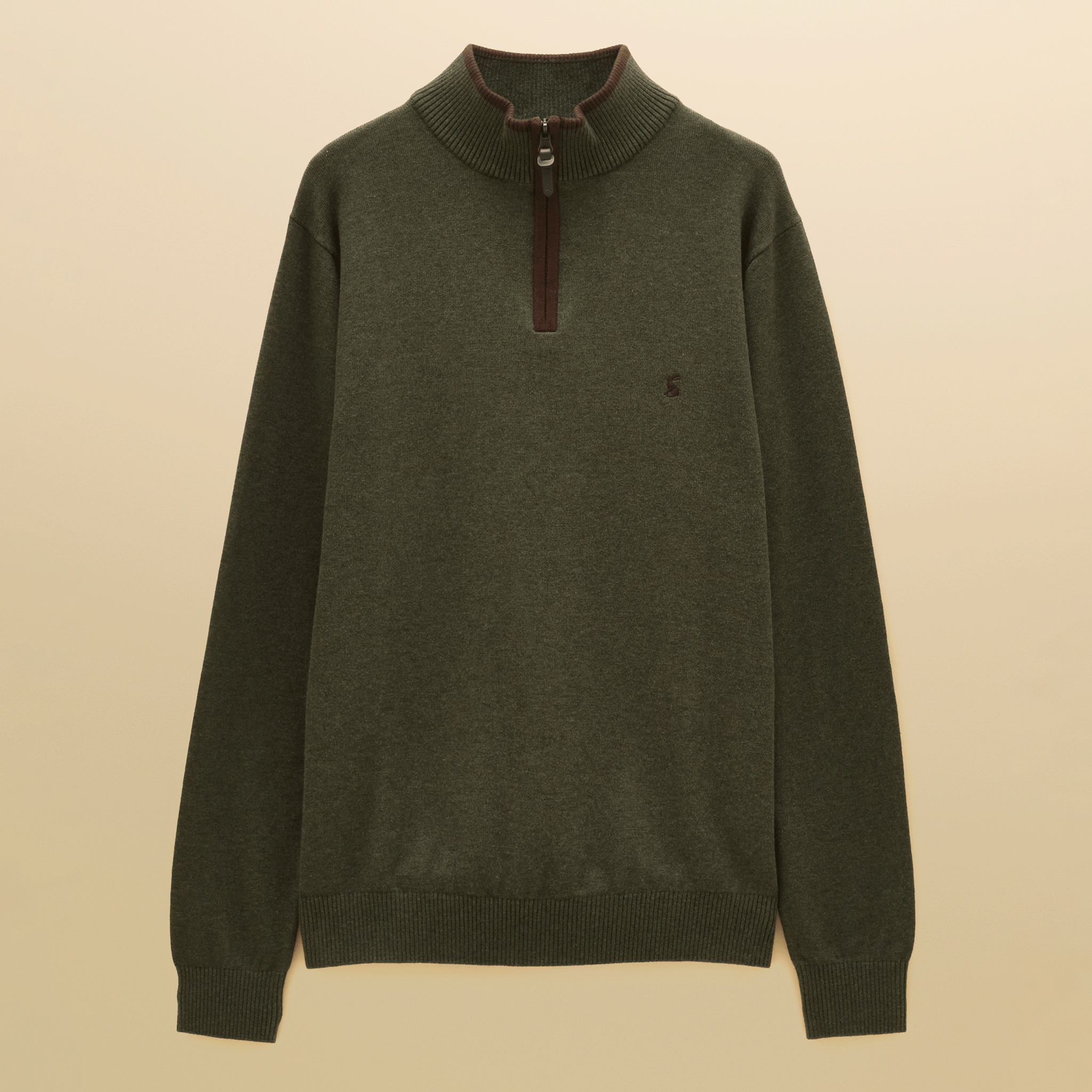 Joules Hillside Men's Quarter Zip Knitted Jumper Green