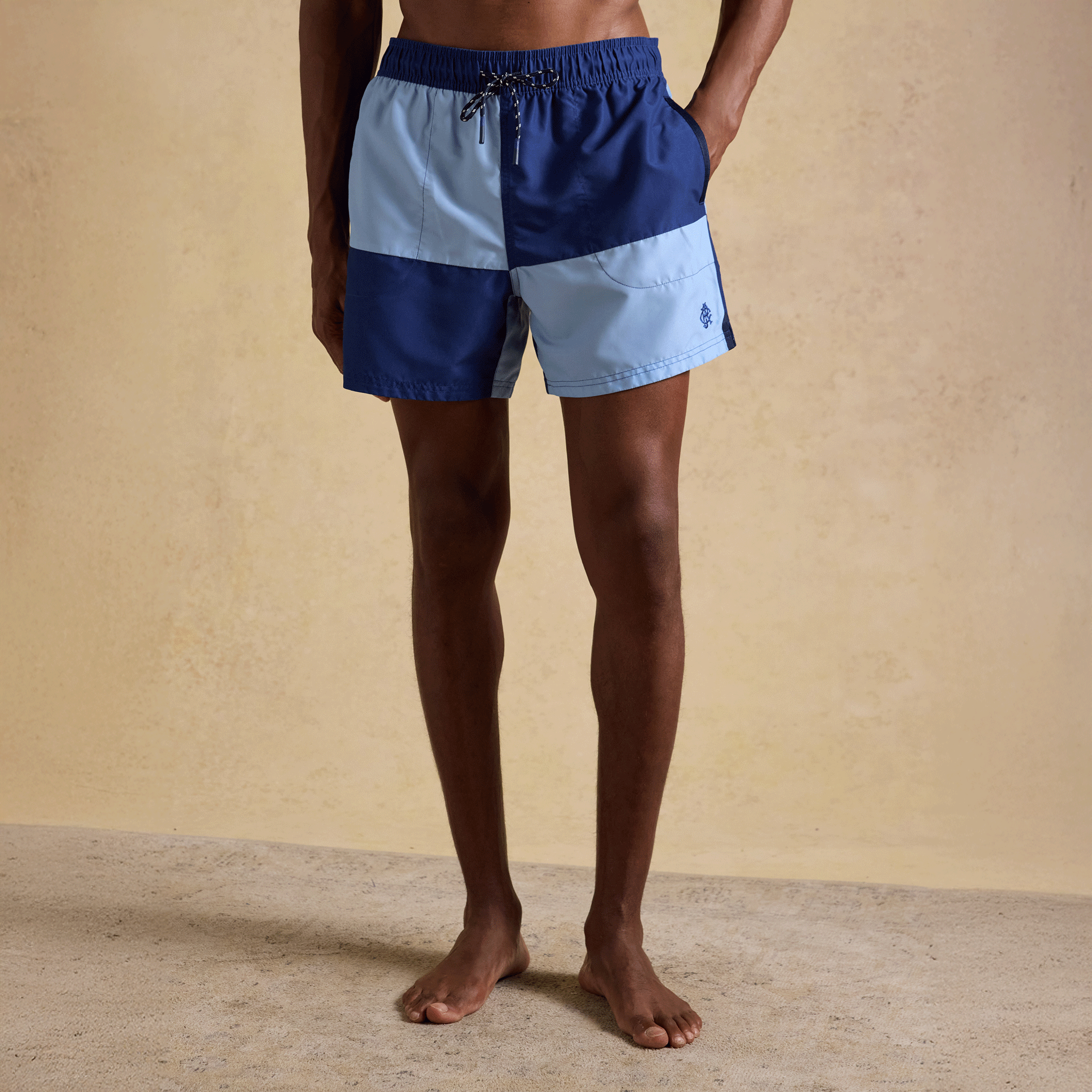 Joules Hotchpotch Rugby Swim Shorts Navy & Blue