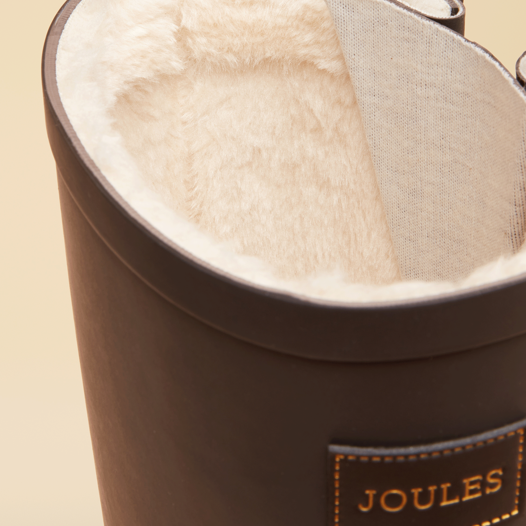 Joules Houghton Fur Lined Adjustable Tall Wellies Chocolate Brown