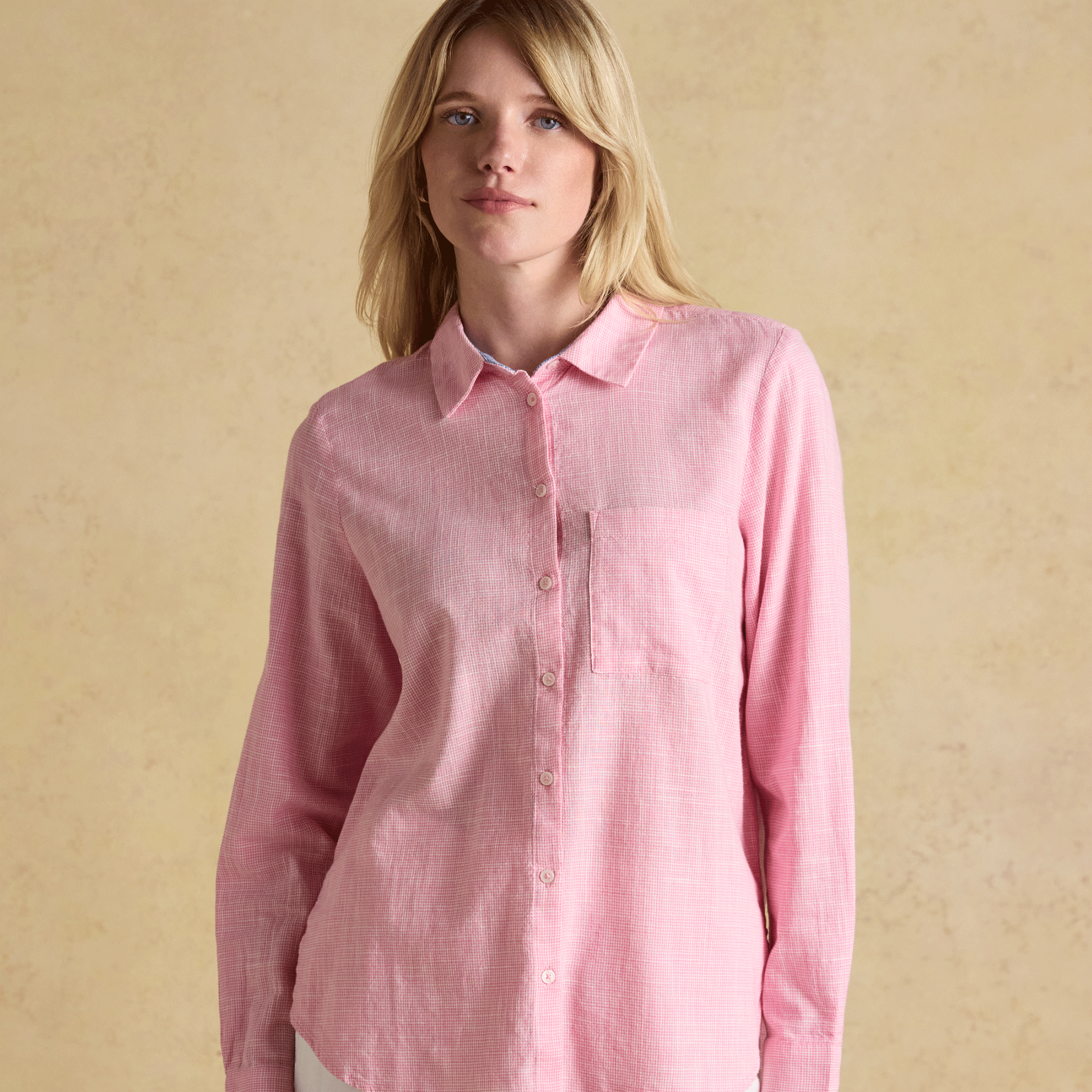 Joules Ida Long Sleeve Shirt in Pink