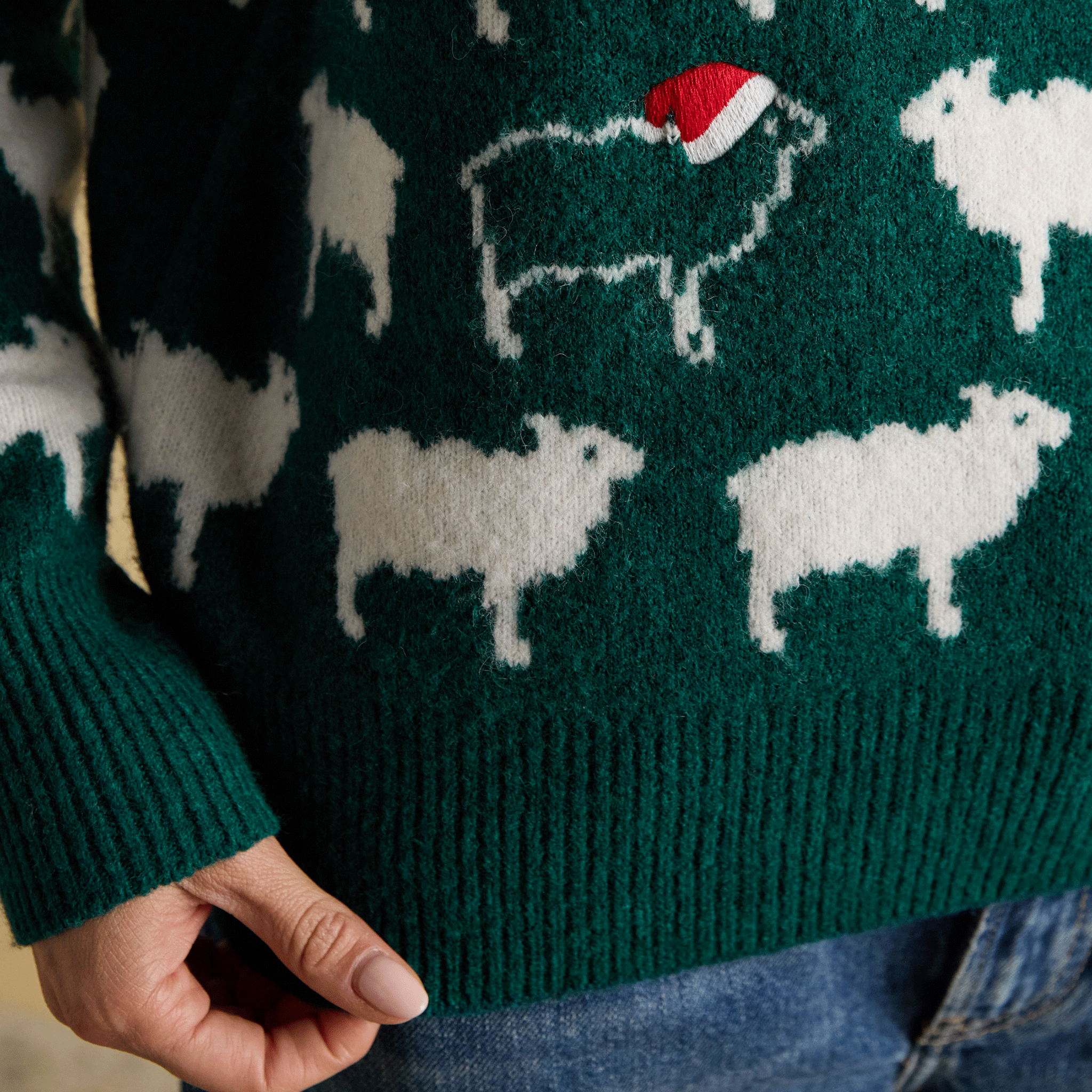 Joules Intarsia Knitted Fleece Navidad Relaxed Fit Crew Neck Jumper