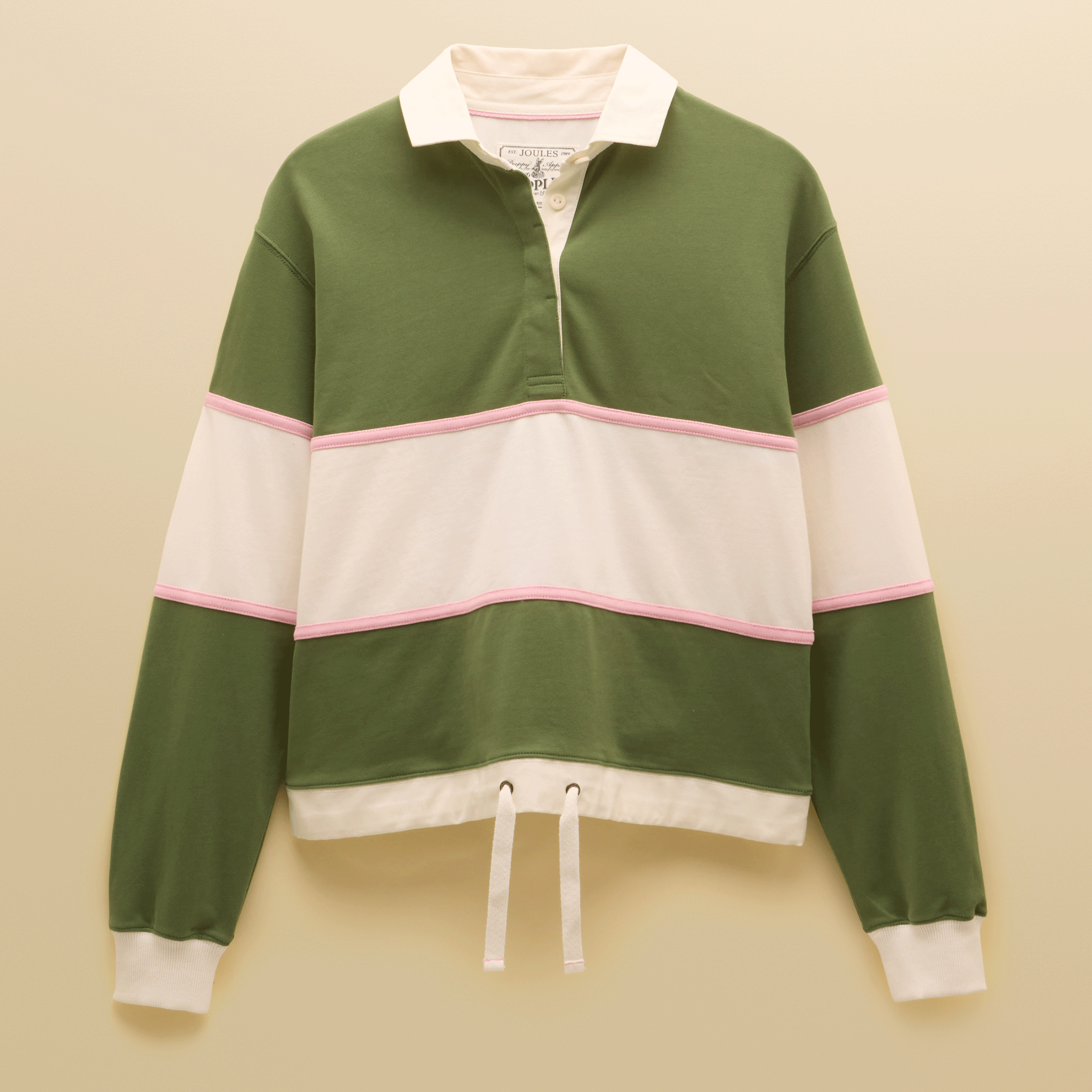 Joules Jersey Deckshirt Green-Cream Stripe