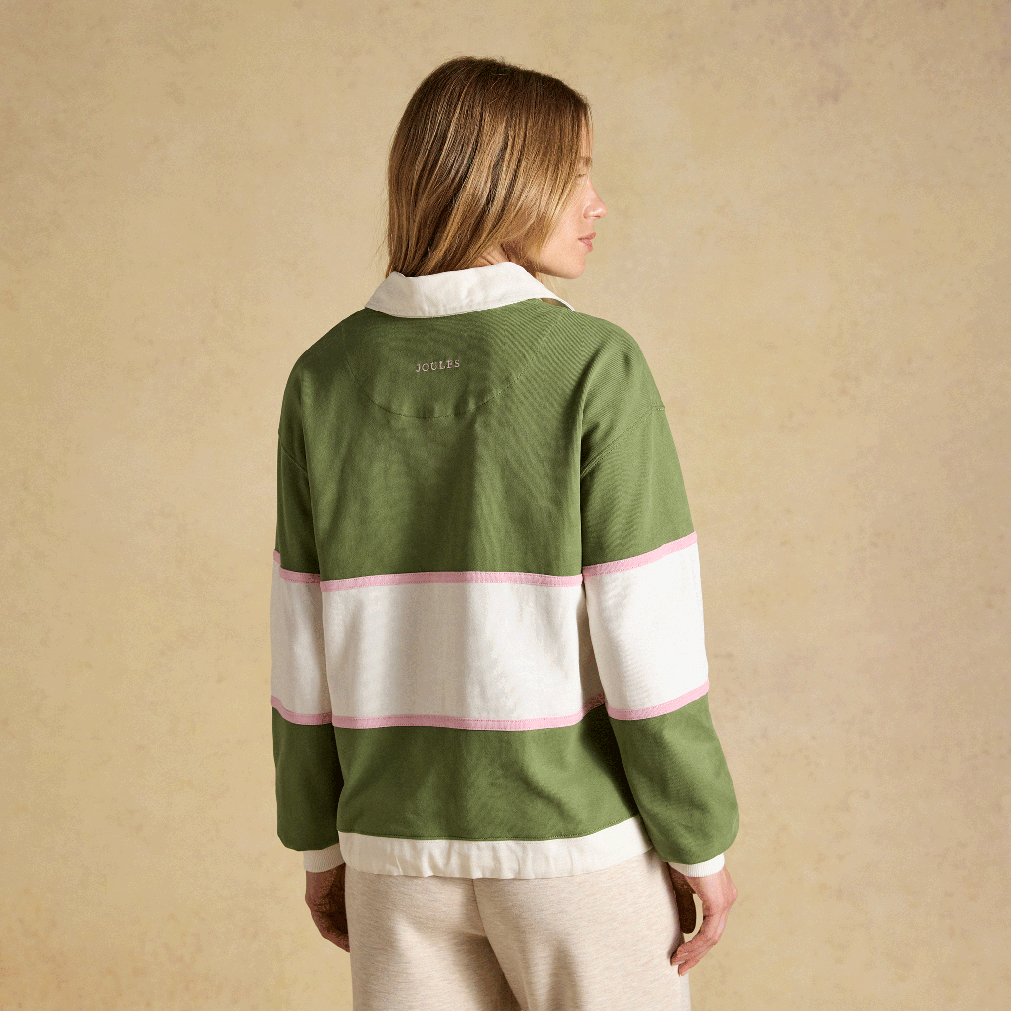 Joules Jersey Deckshirt Green-Cream Stripe
