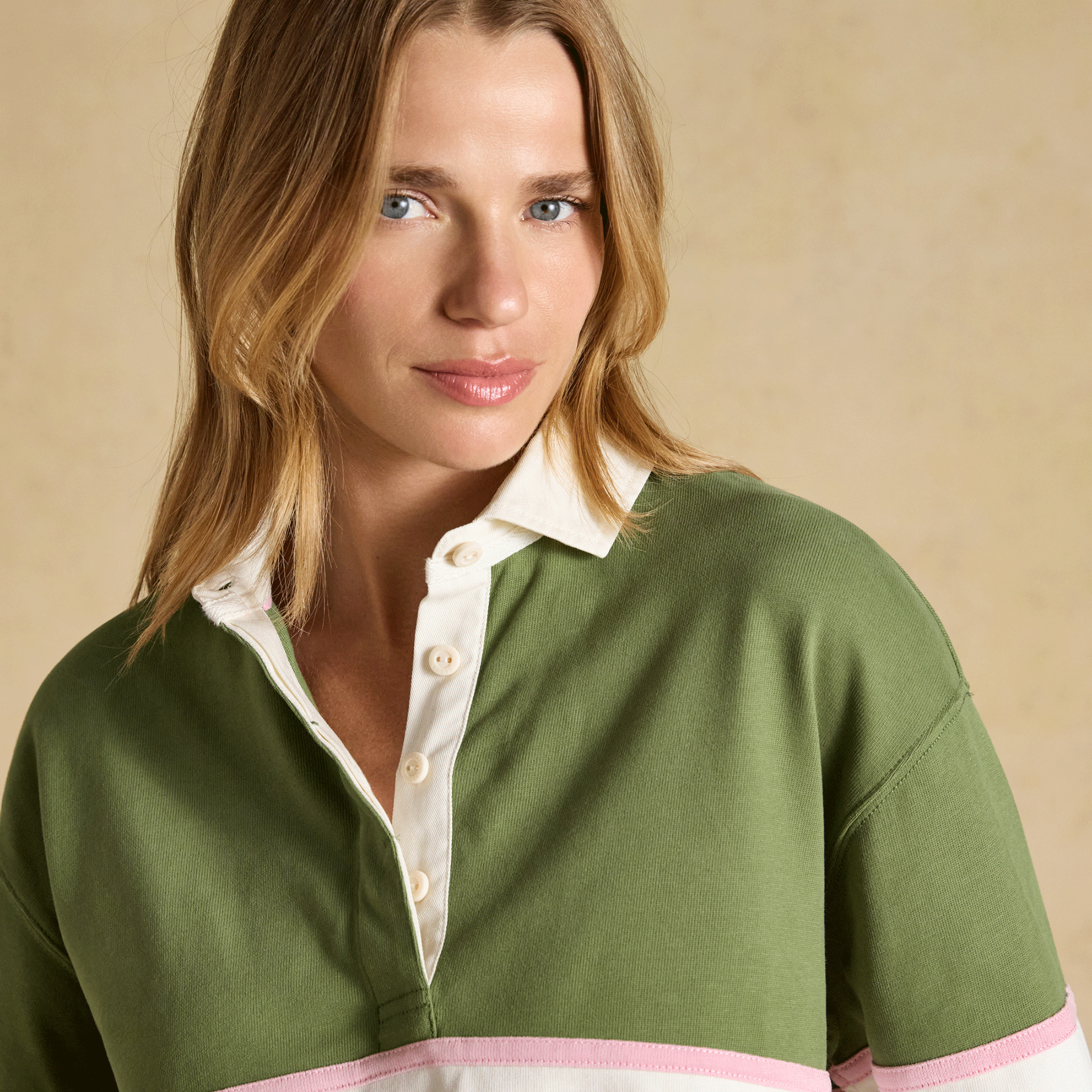 Joules Jersey Deckshirt Green-Cream Stripe