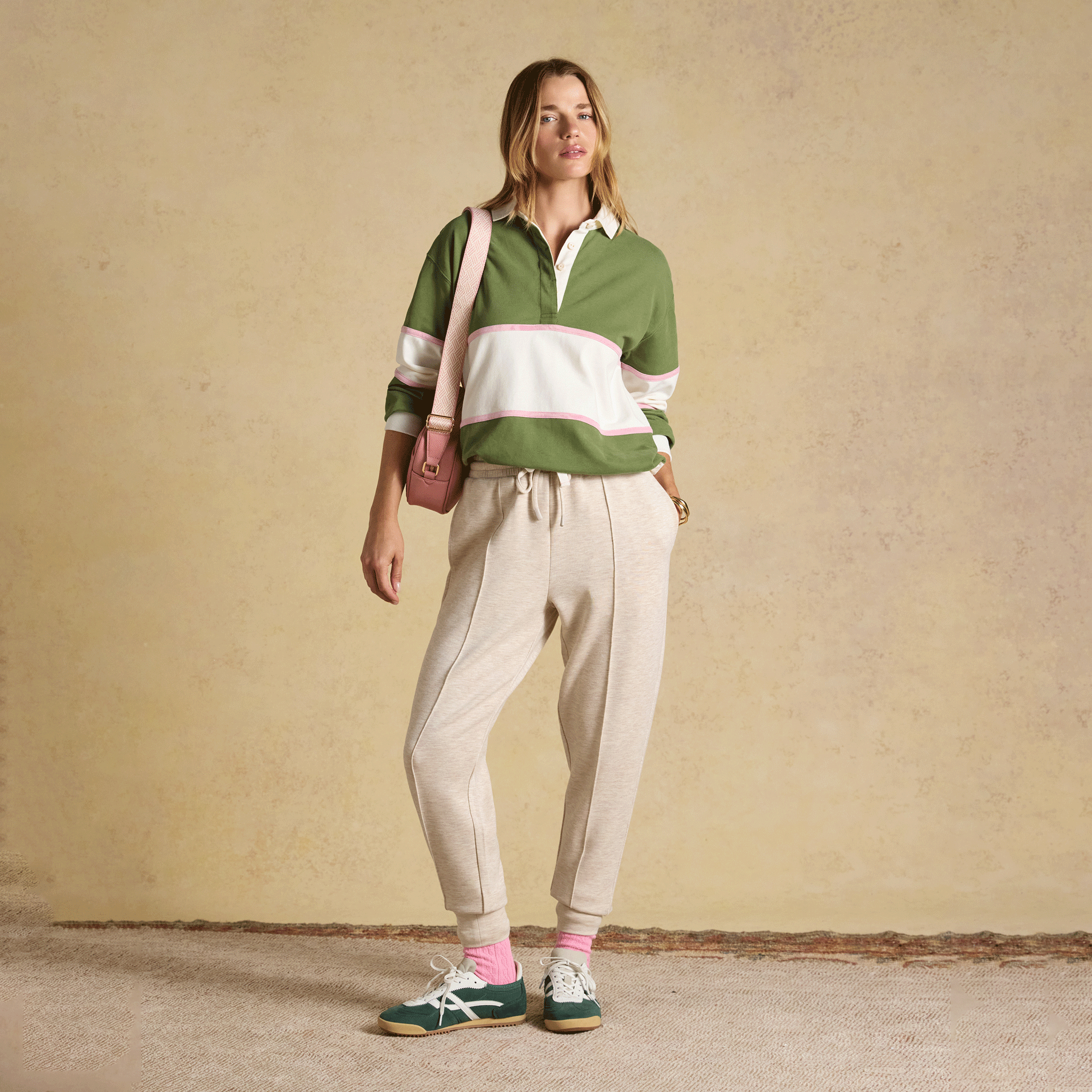 Joules Jersey Deckshirt Green-Cream Stripe