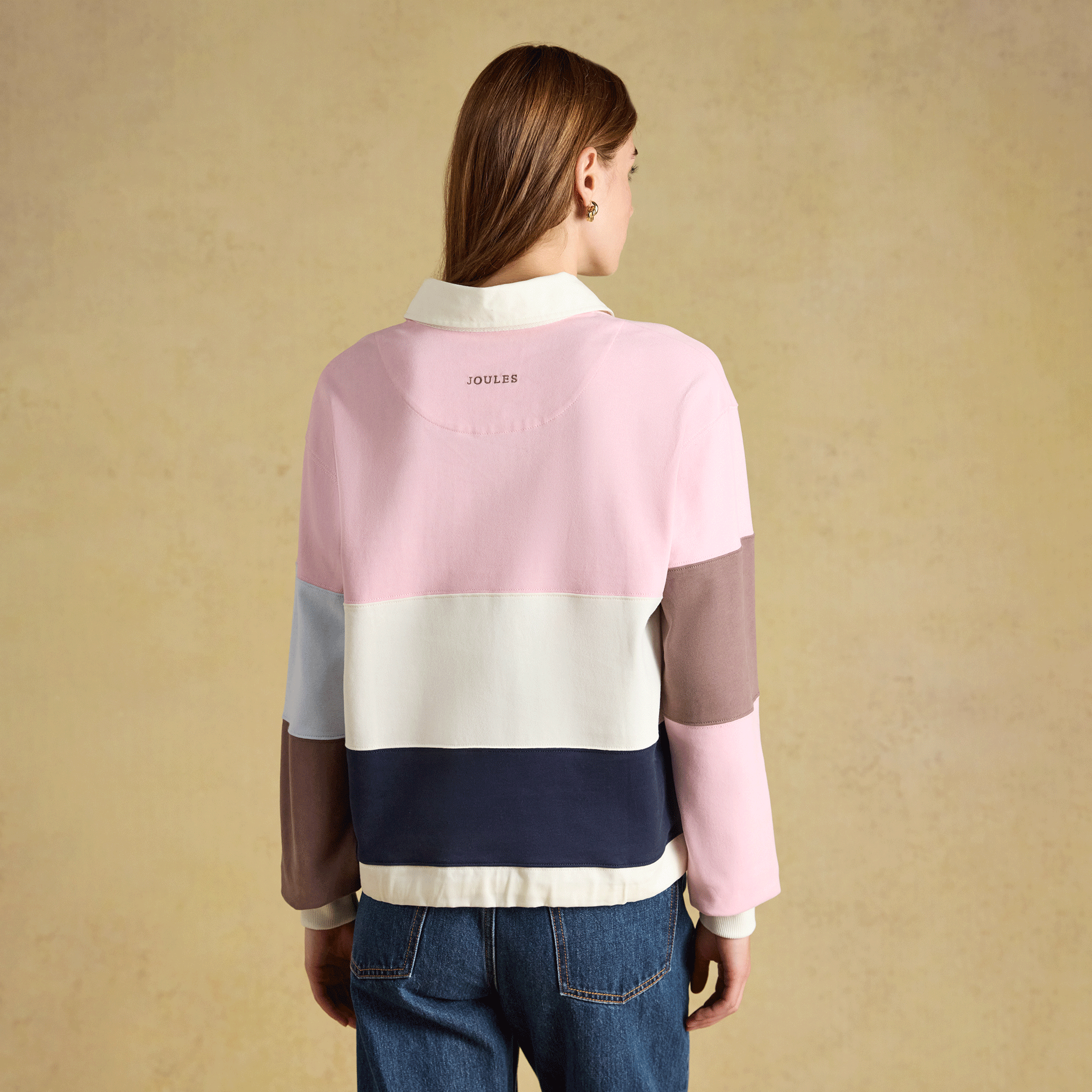 Joules Jersey Deckshirt Pink-Blue Hotchpotch